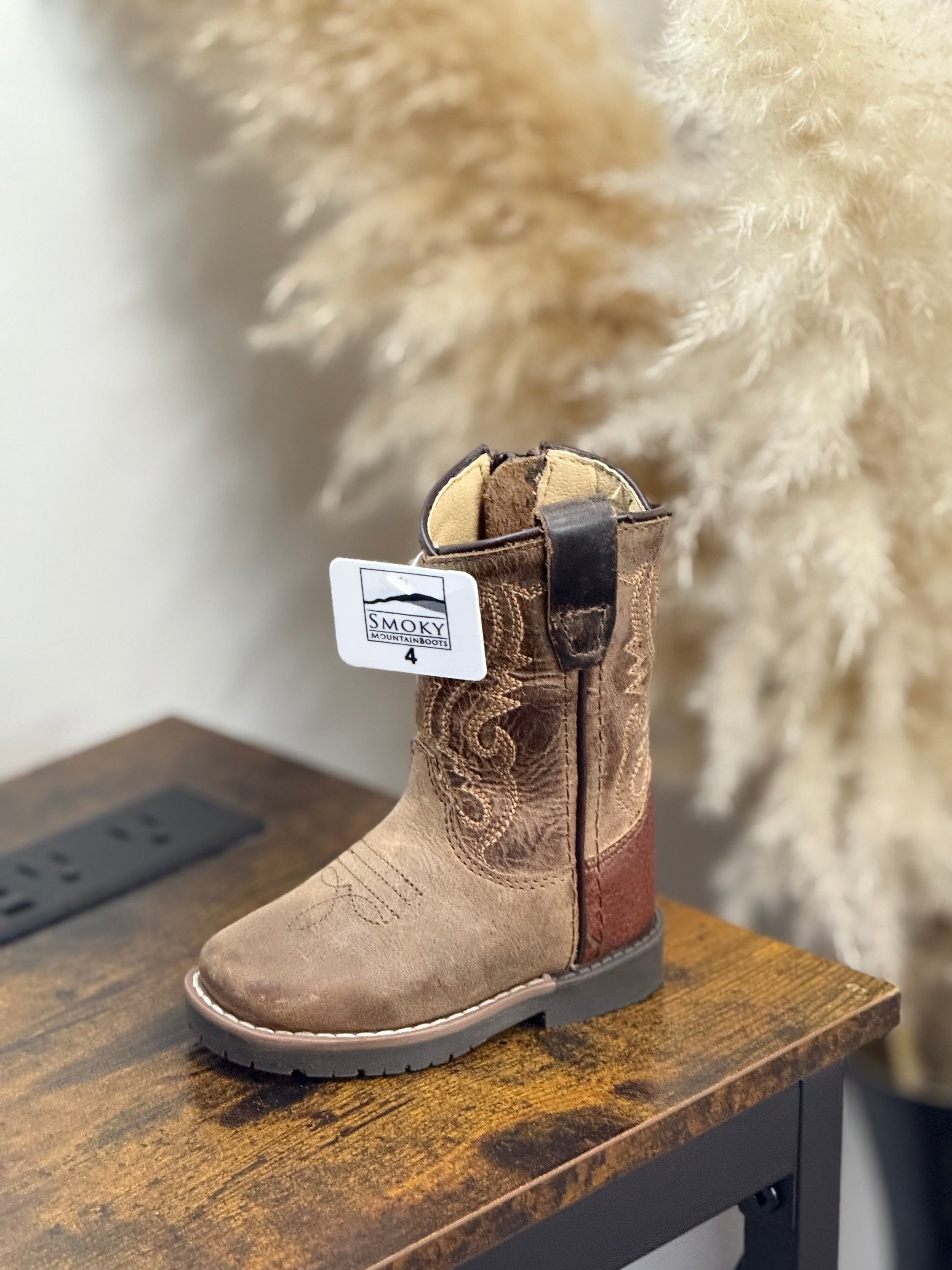 SMOKY MOUNTAIN BOOTS RUSTIC BROWN NATURAL TUBE 4 TODDLER / 11 MEX NIÑOS