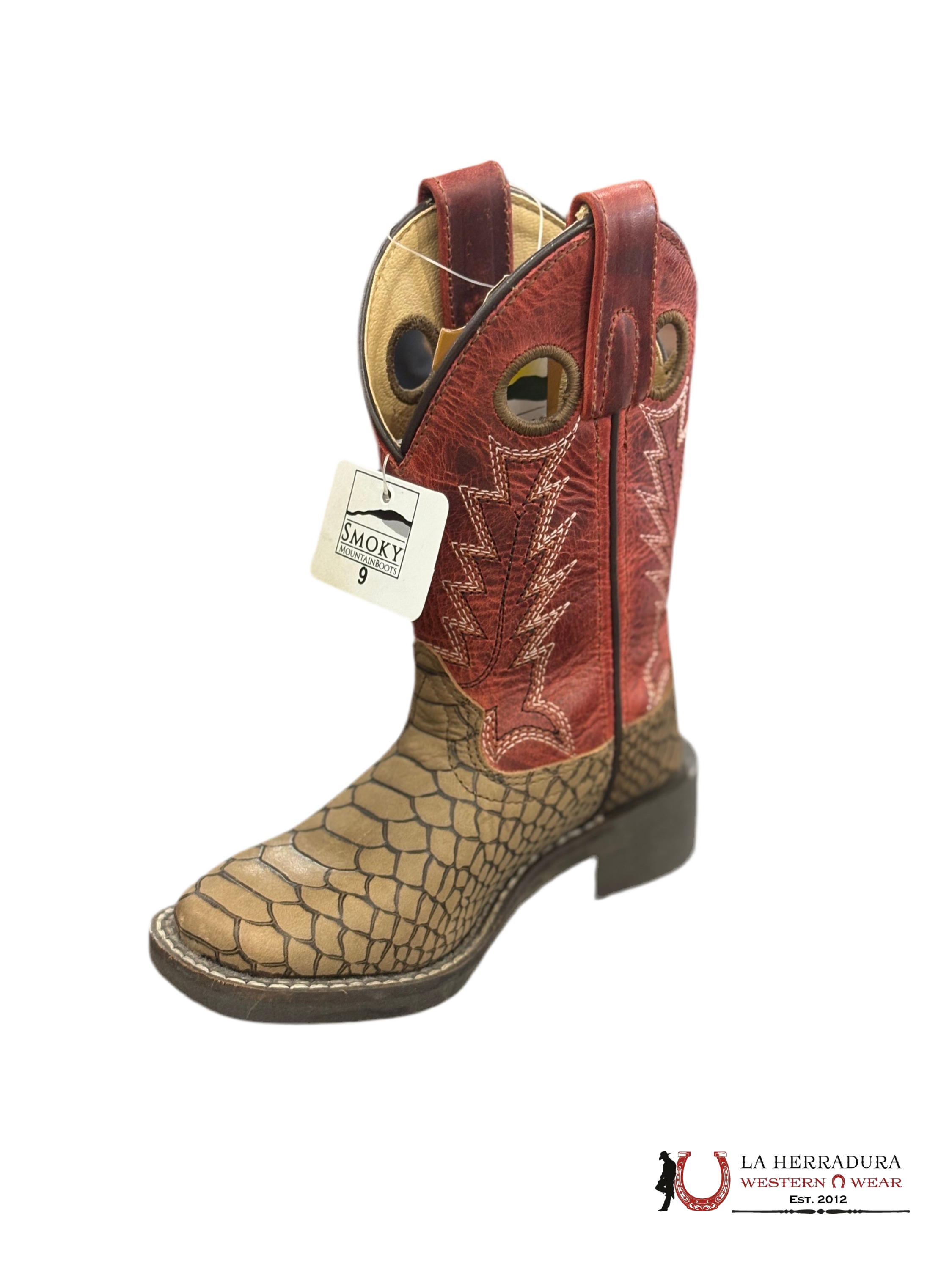 Smoky Mountain Boots Viper 3072 Brown Distress/Burnt Apple NIÑOS