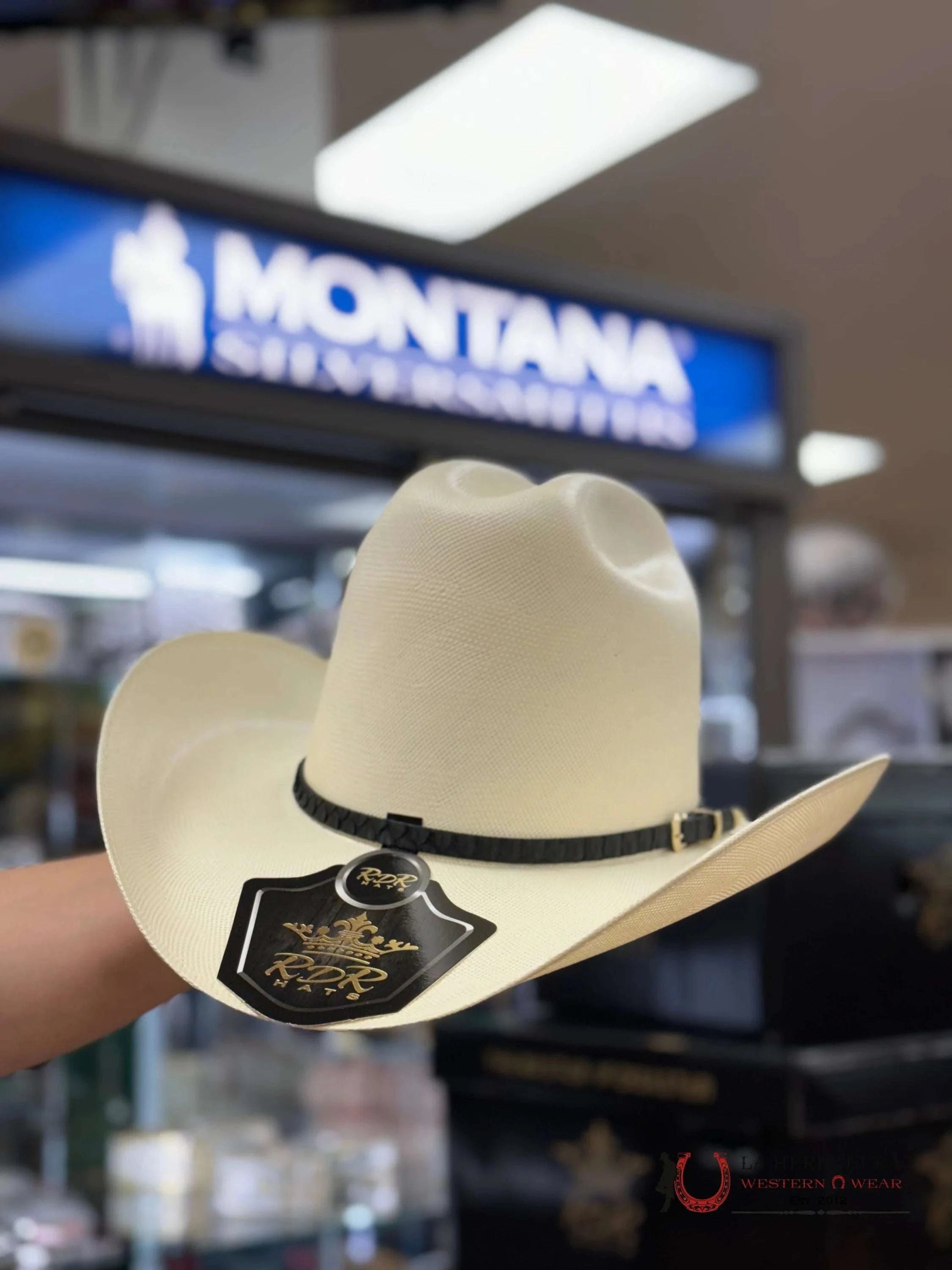 Sombrero Rdr 100X Premium Copa Alta Natural 3 3/4 Estiko Julion Alvarez Tejana