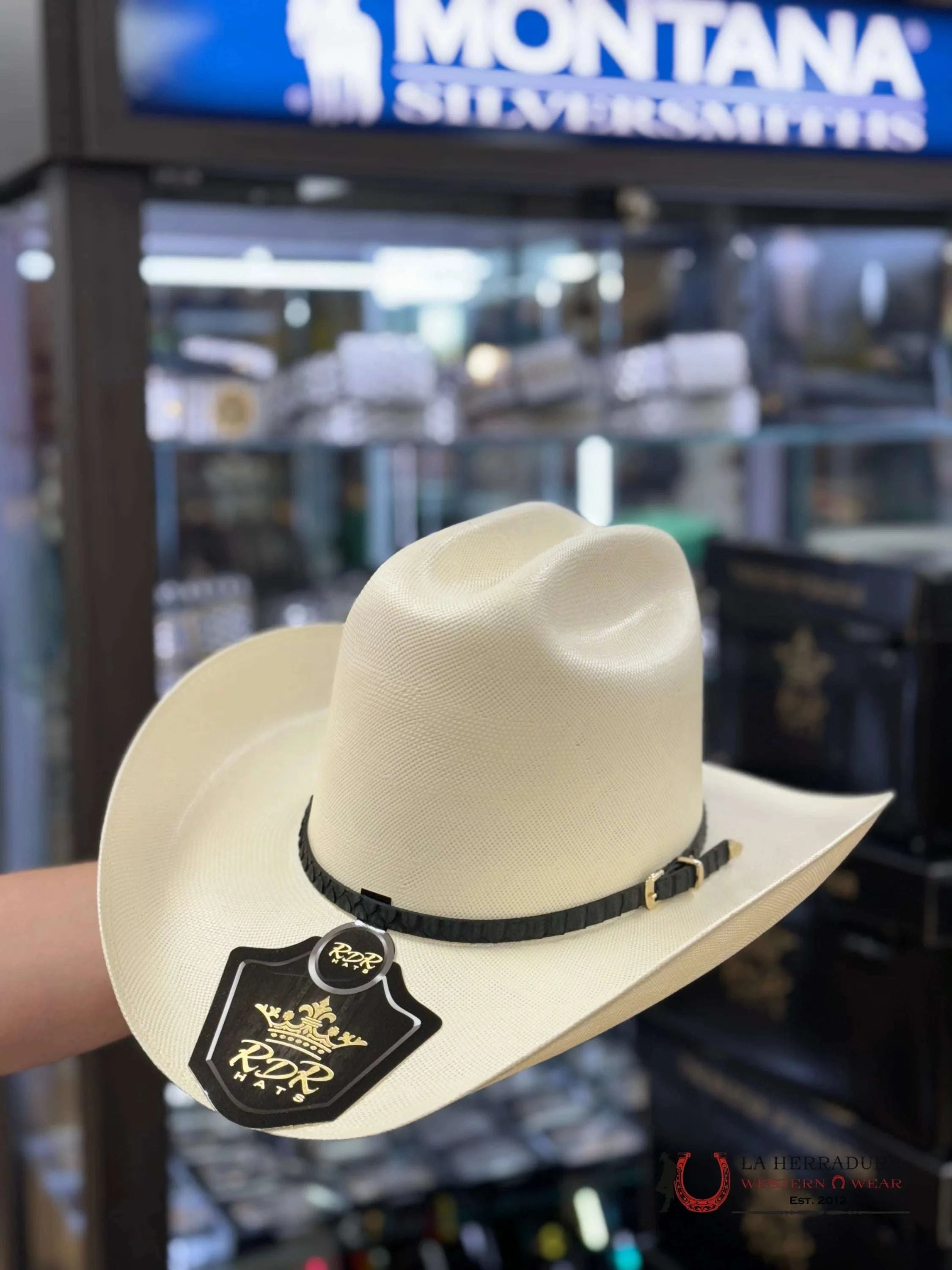 Sombrero Rdr 100X Premium Copa Alta Natural 3 3/4 Estiko Julion Alvarez Tejana
