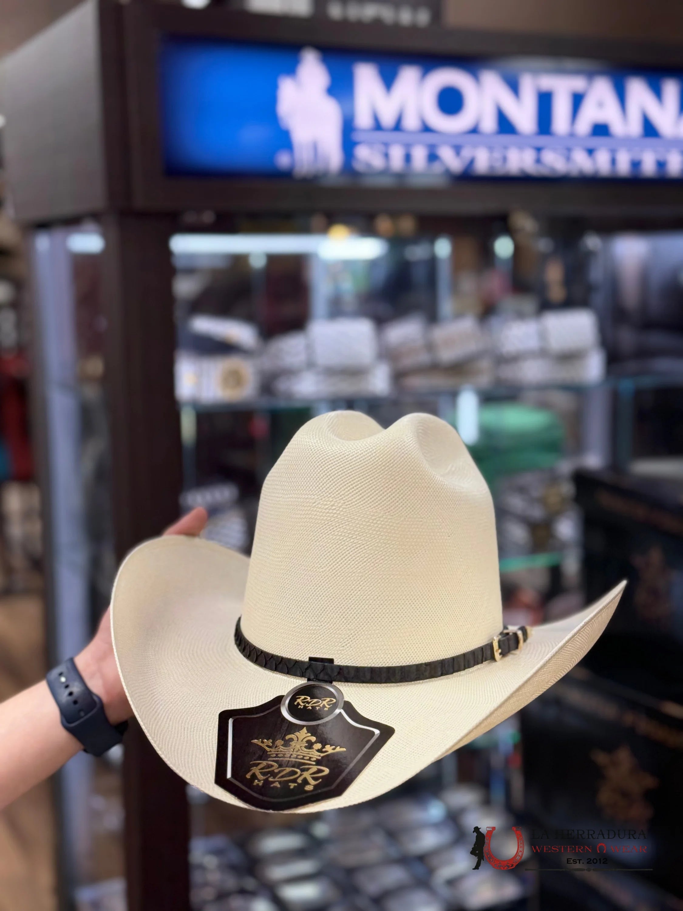 Sombrero Rdr 100X Premium Copa Alta Natural 3 3/4 Estiko Julion Alvarez Tejana