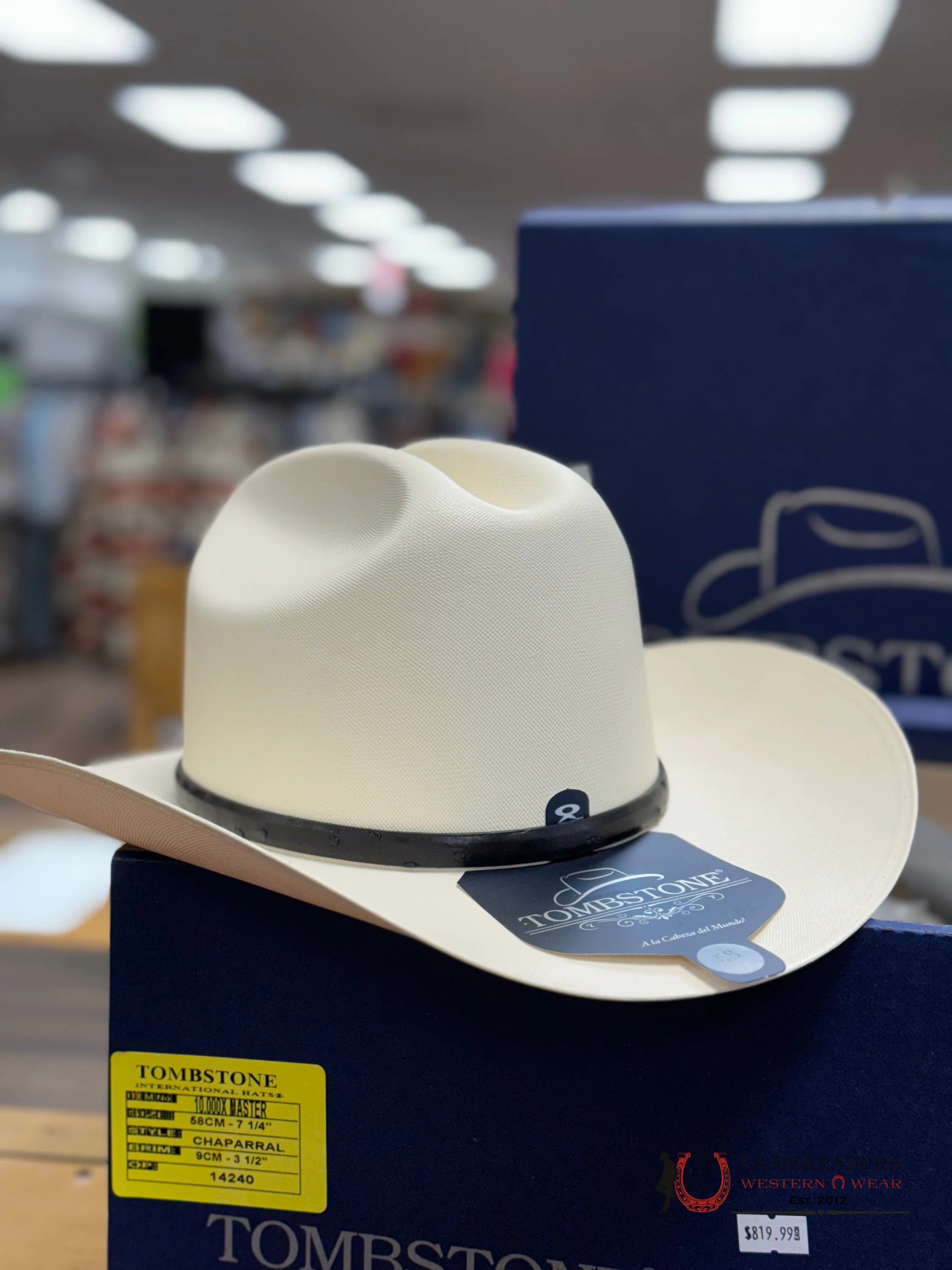 Sombrero Tombstone 10 000X Premium El Chaparral Sinaloa Tejana