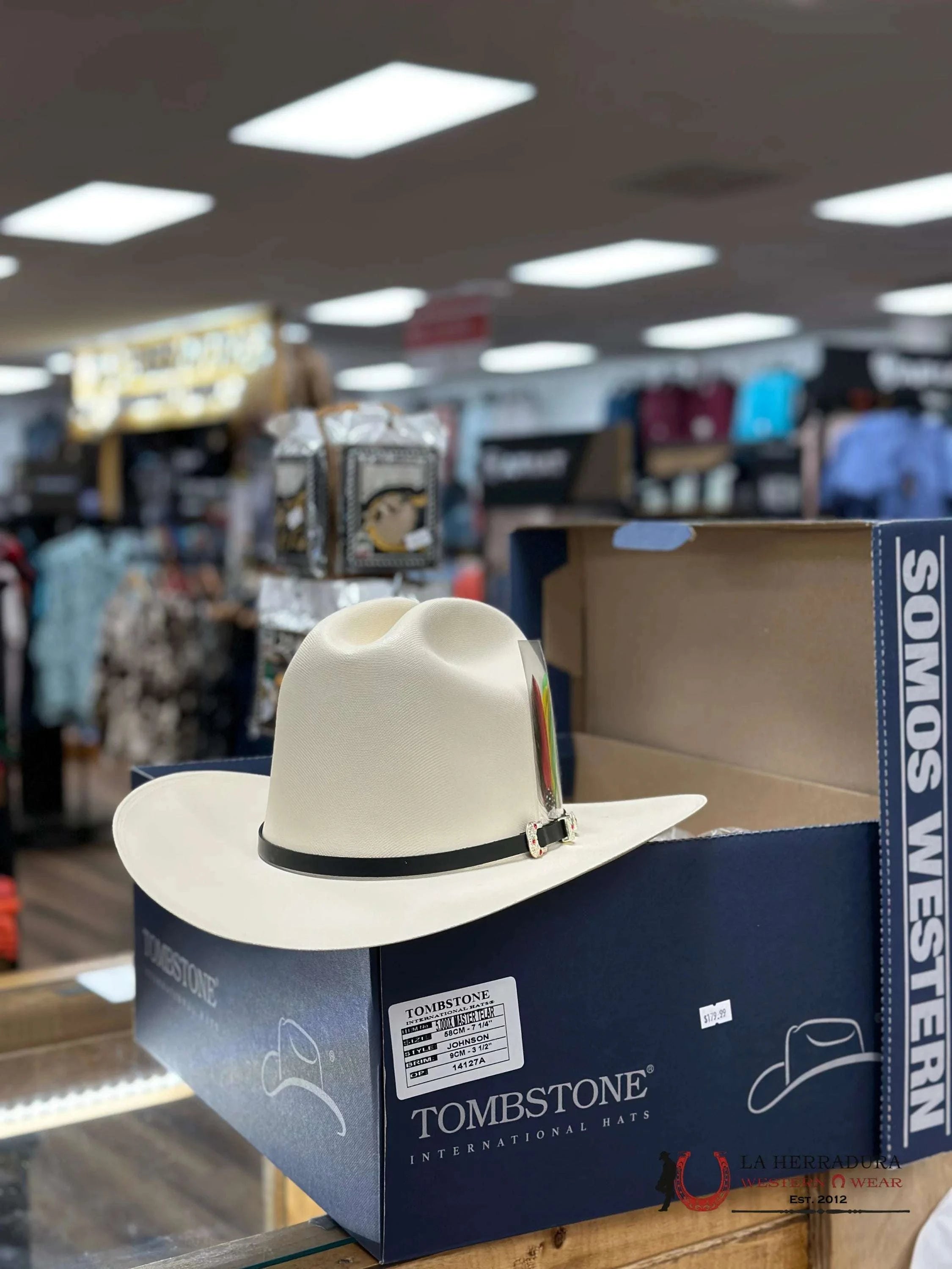 Sombrero Tombstone 5000X Copa Alta Johnson Regular Natural 3 1/2 Tejana