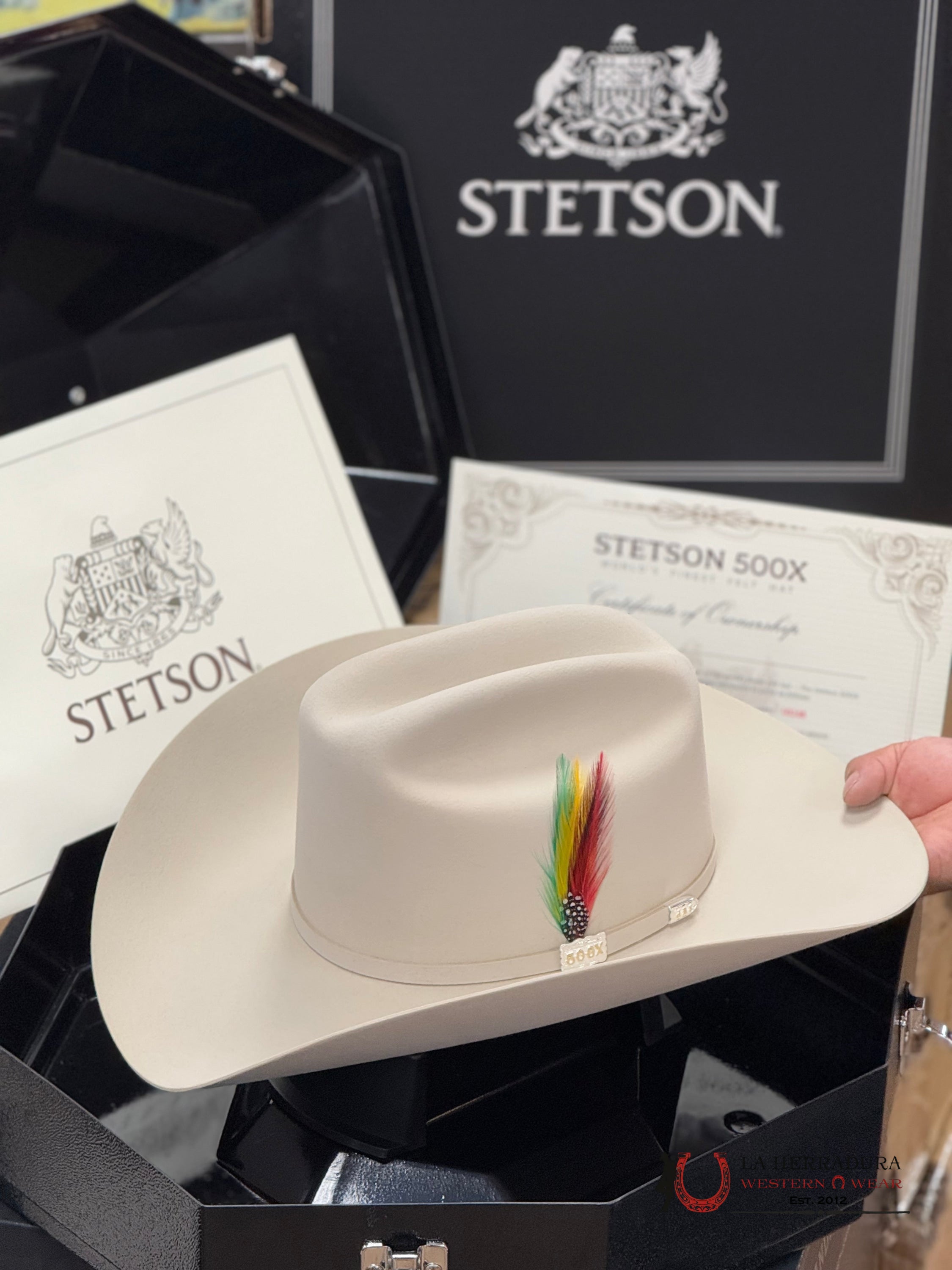 Stetson 500X Premier El Amo Felt Hat Silver Belly Tejana