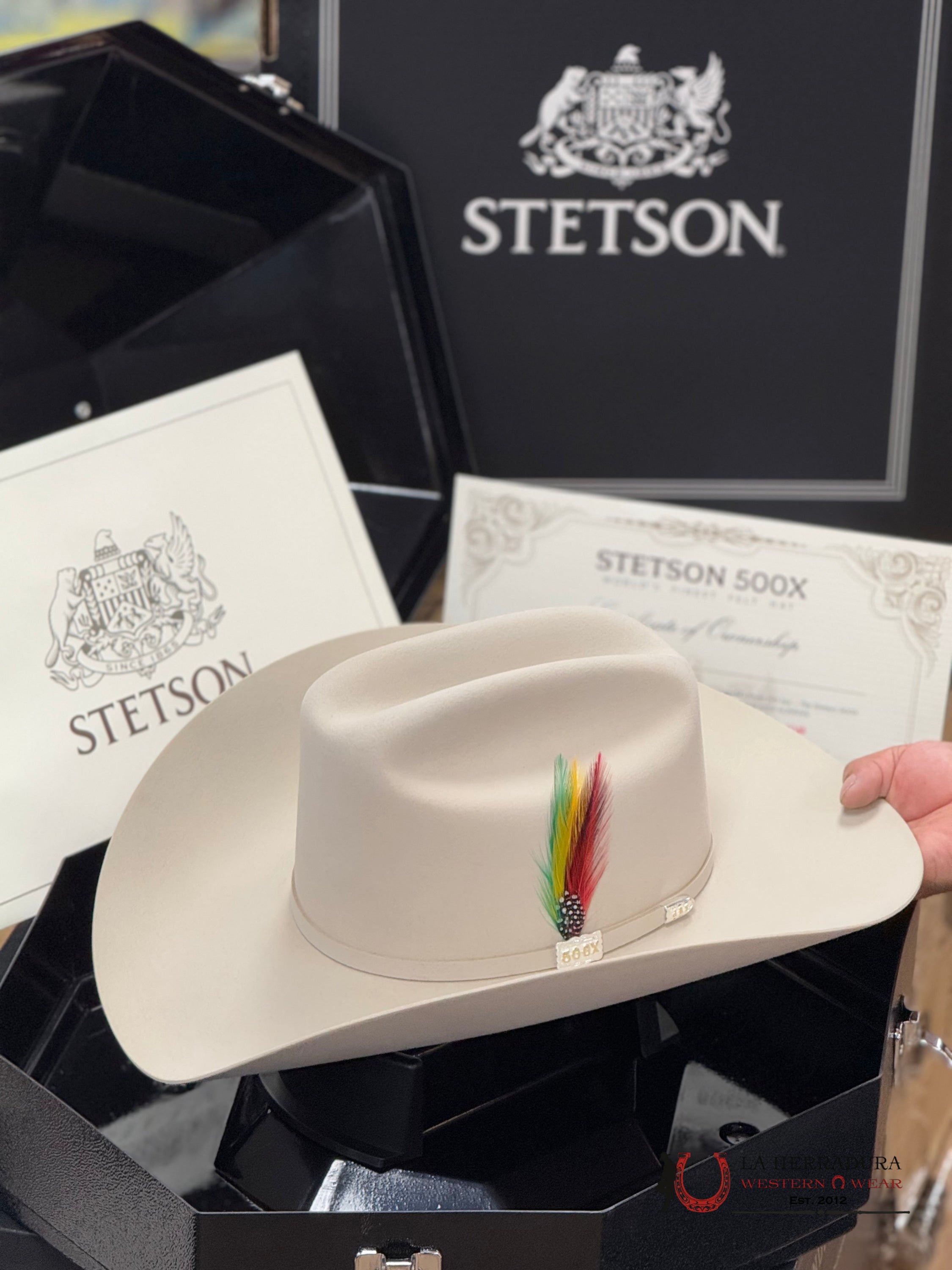 Stetson 500X Premier El Amo Felt Hat Silver Belly Tejana