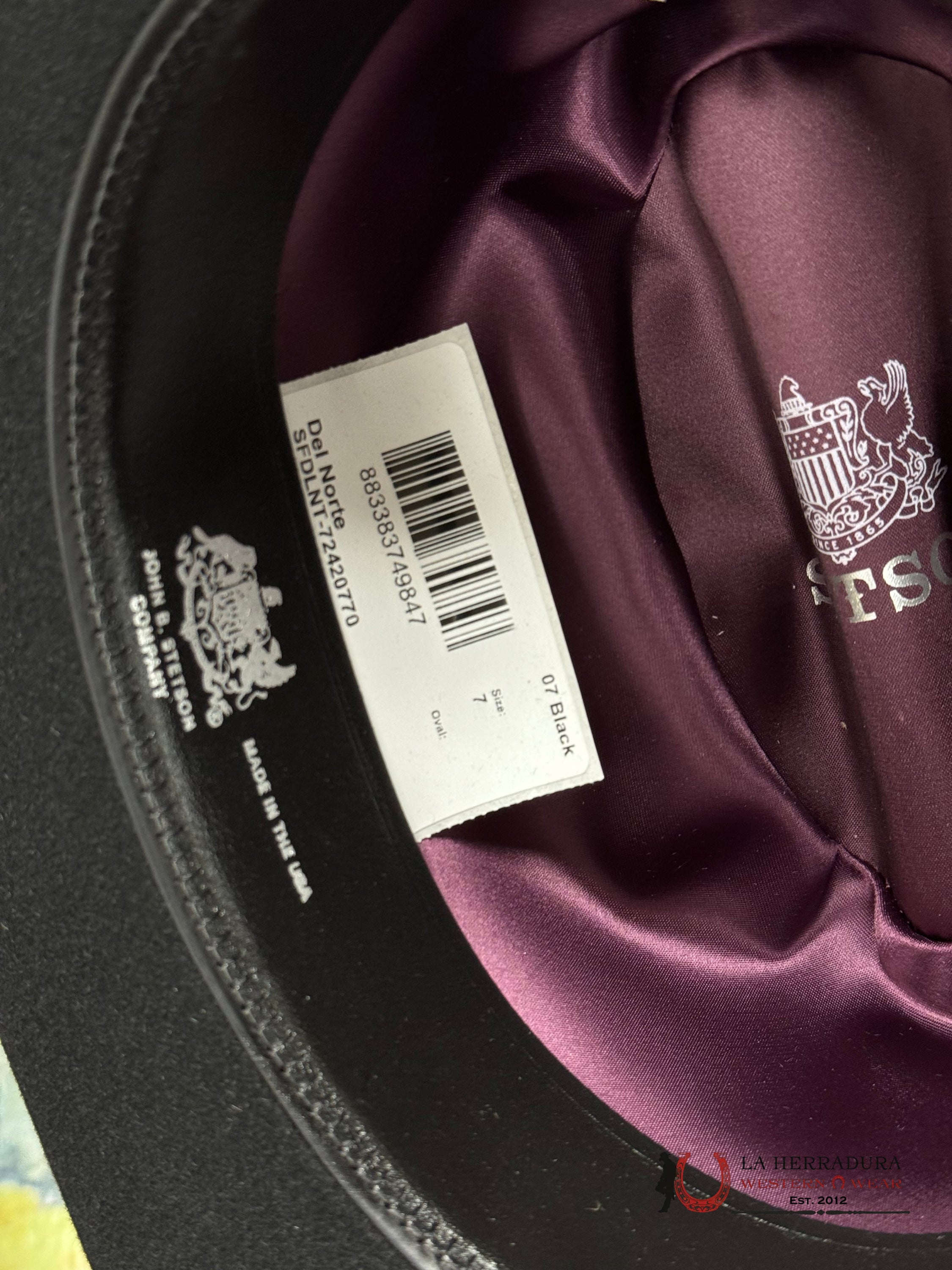 Stetson Del Norte 6X Black Tejana