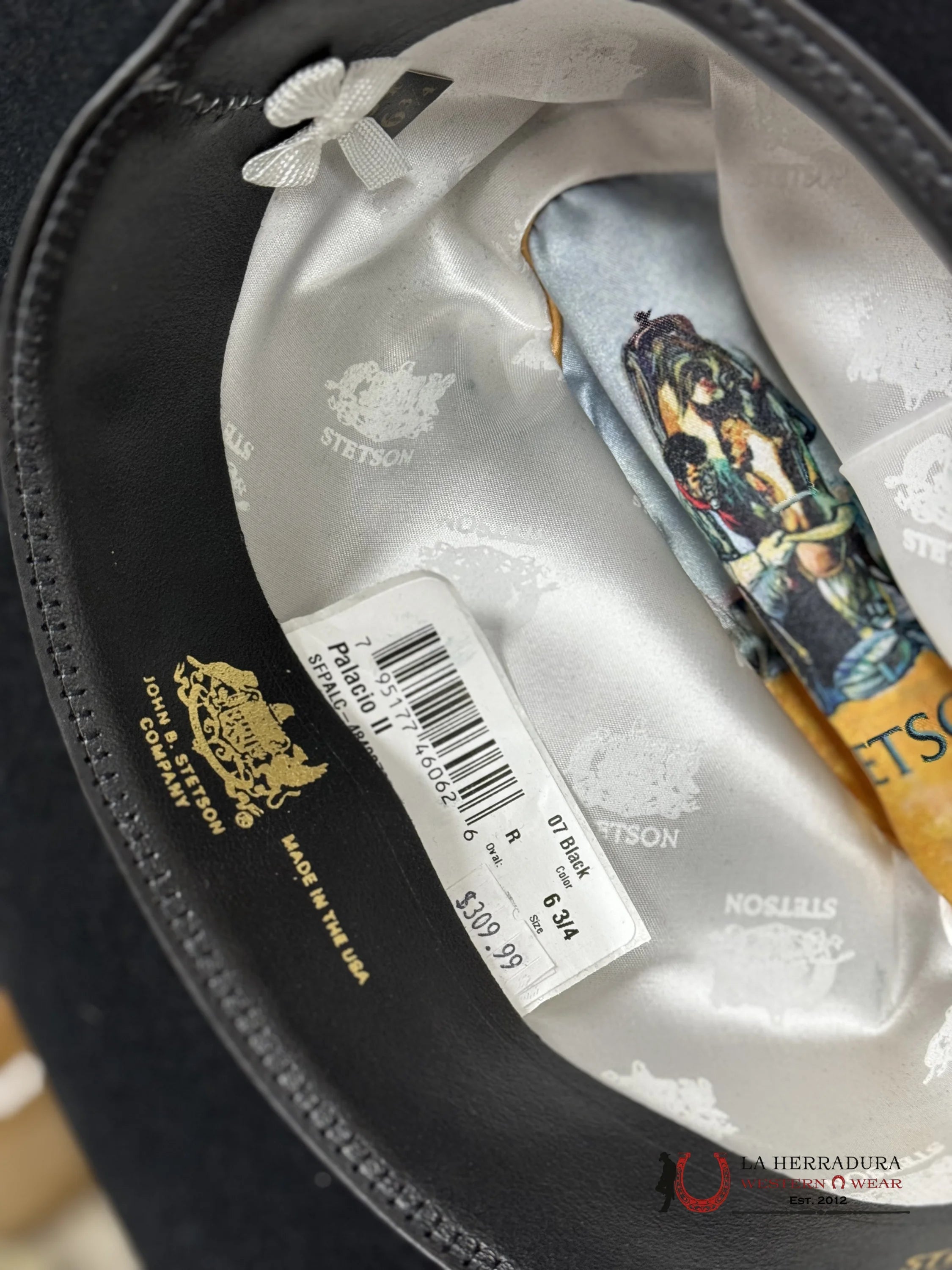 Stetson 6X Palacio Ii Black Tradicional Tejana