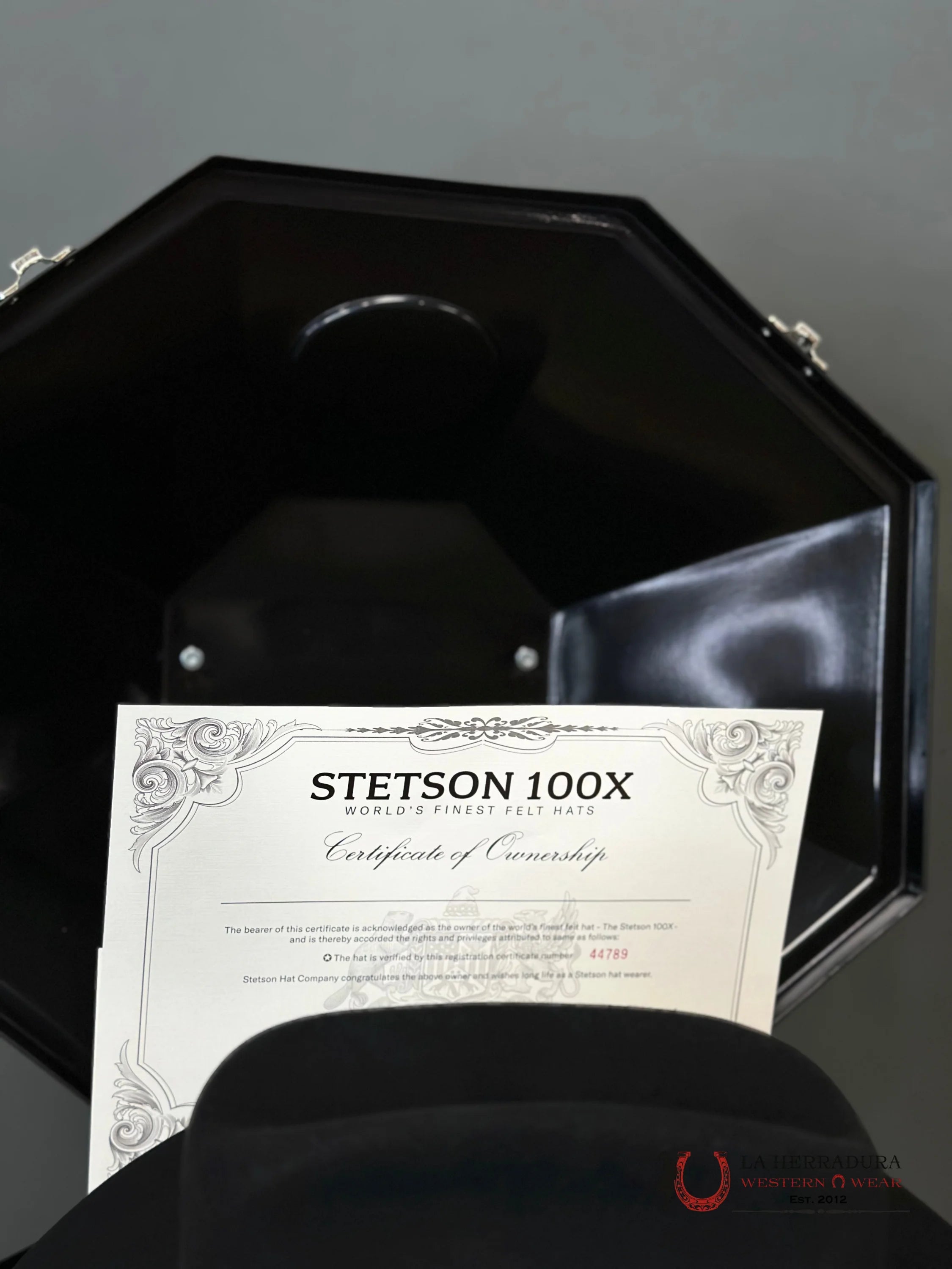 Stetson Cowboy Hat 100X El Presidente Black Copa Chica Tejana