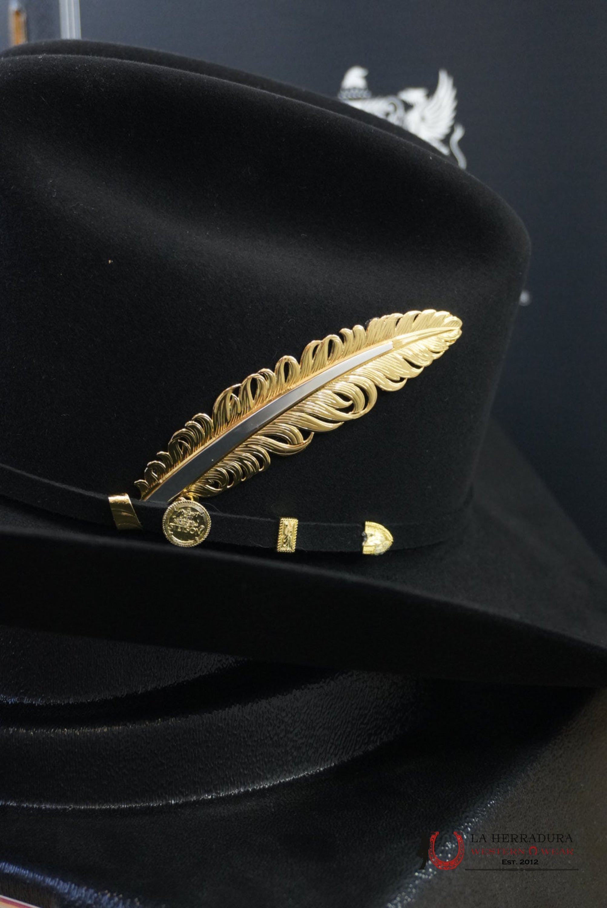 STETSON COWBOY HAT 100X EL PRESIDENTE BLACK COPA CHICA TEJANA