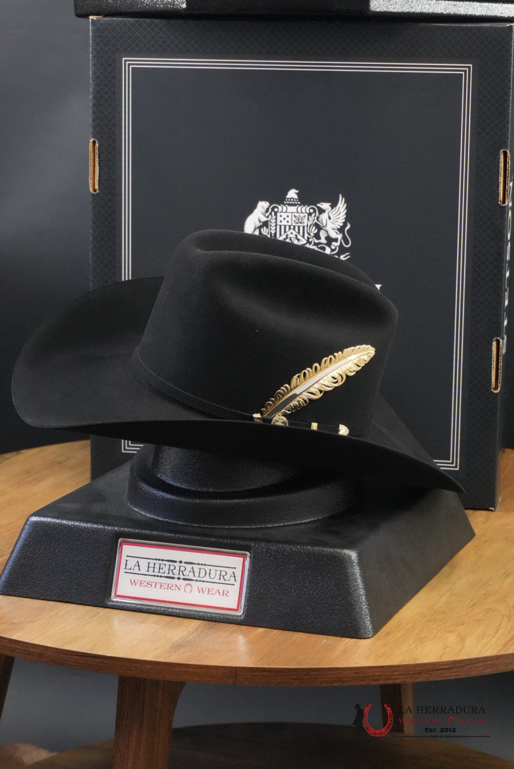 STETSON COWBOY HAT 100X EL PRESIDENTE BLACK COPA CHICA TEJANA