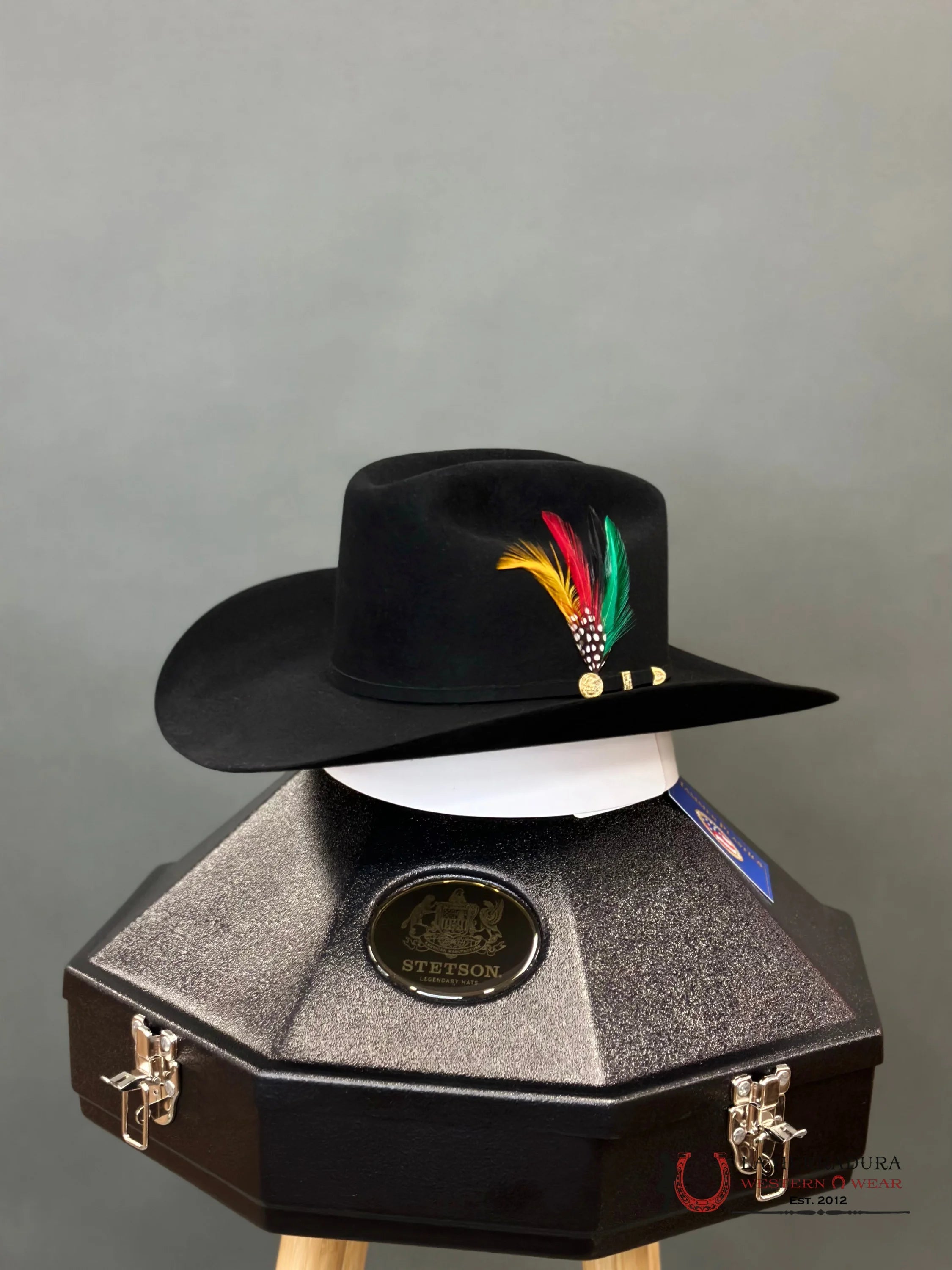 Stetson Cowboy Hat 100X El Presidente Black Copa Chica Tejana