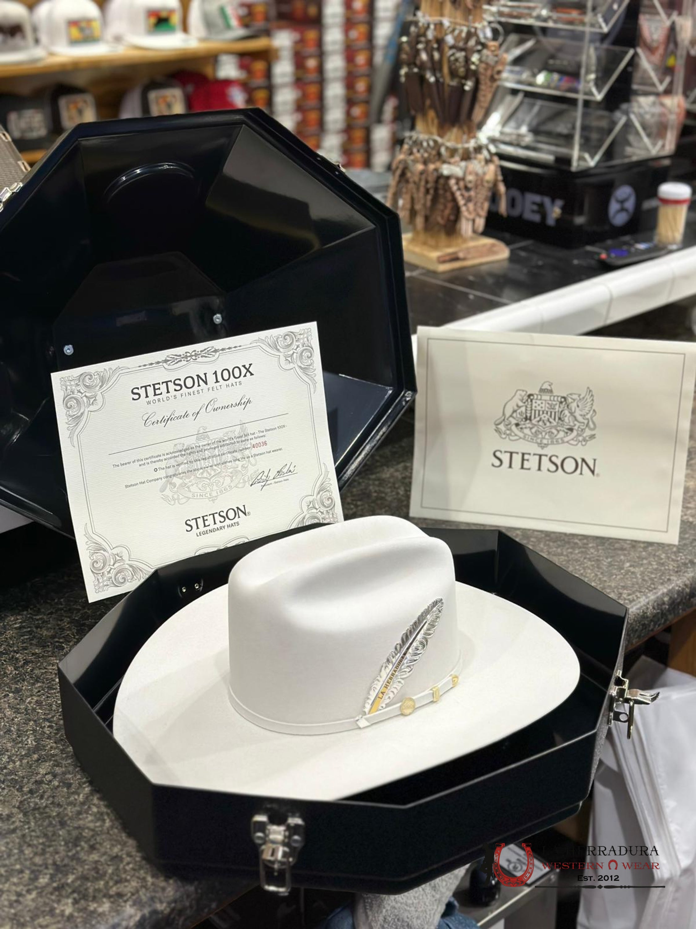 Stetson Cowboy Hat 100X El Presidente Blanco Tejana