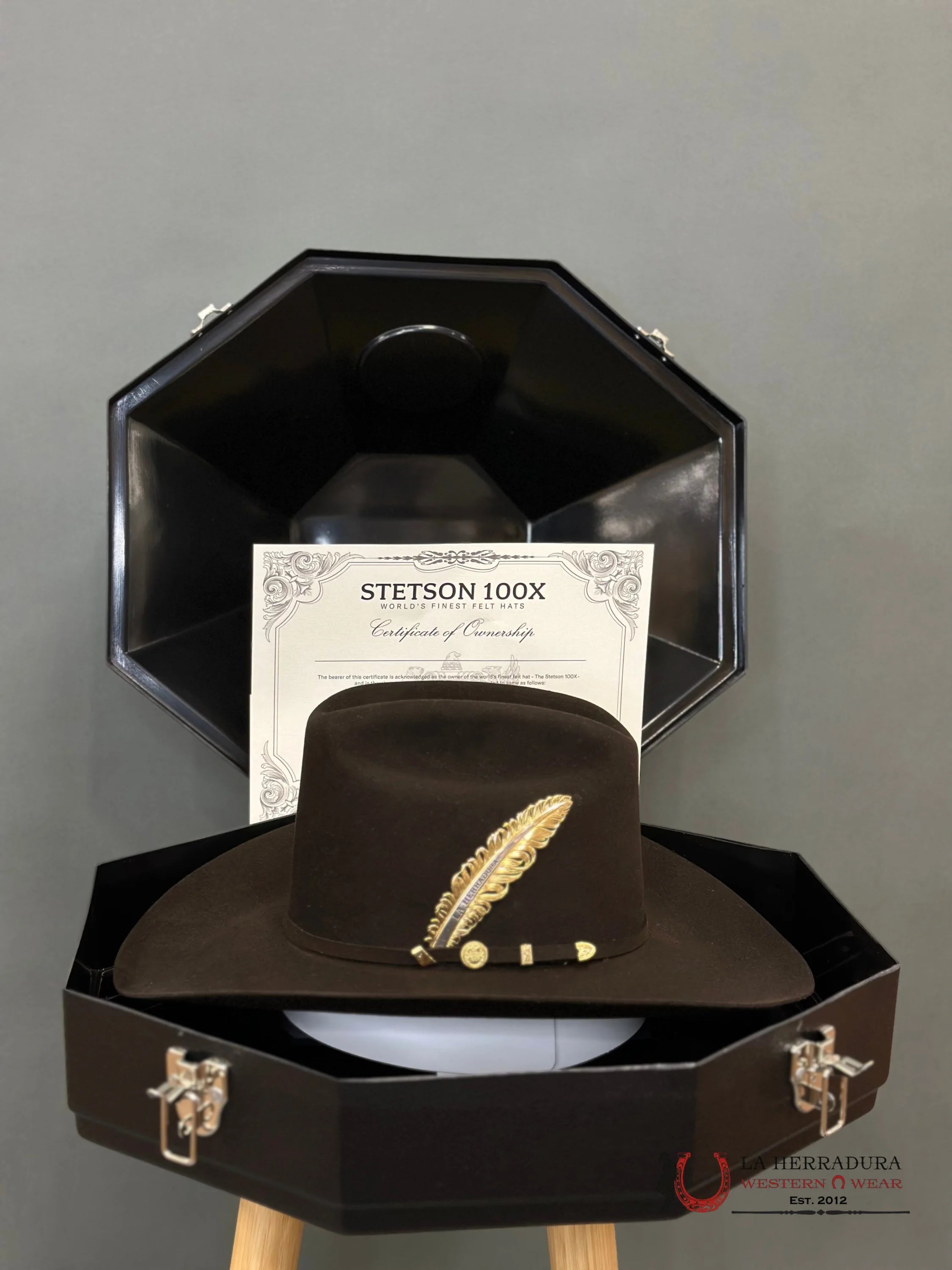 Stetson Cowboy Hat 100X El Presidente Chocolate Copa Alta Tejana