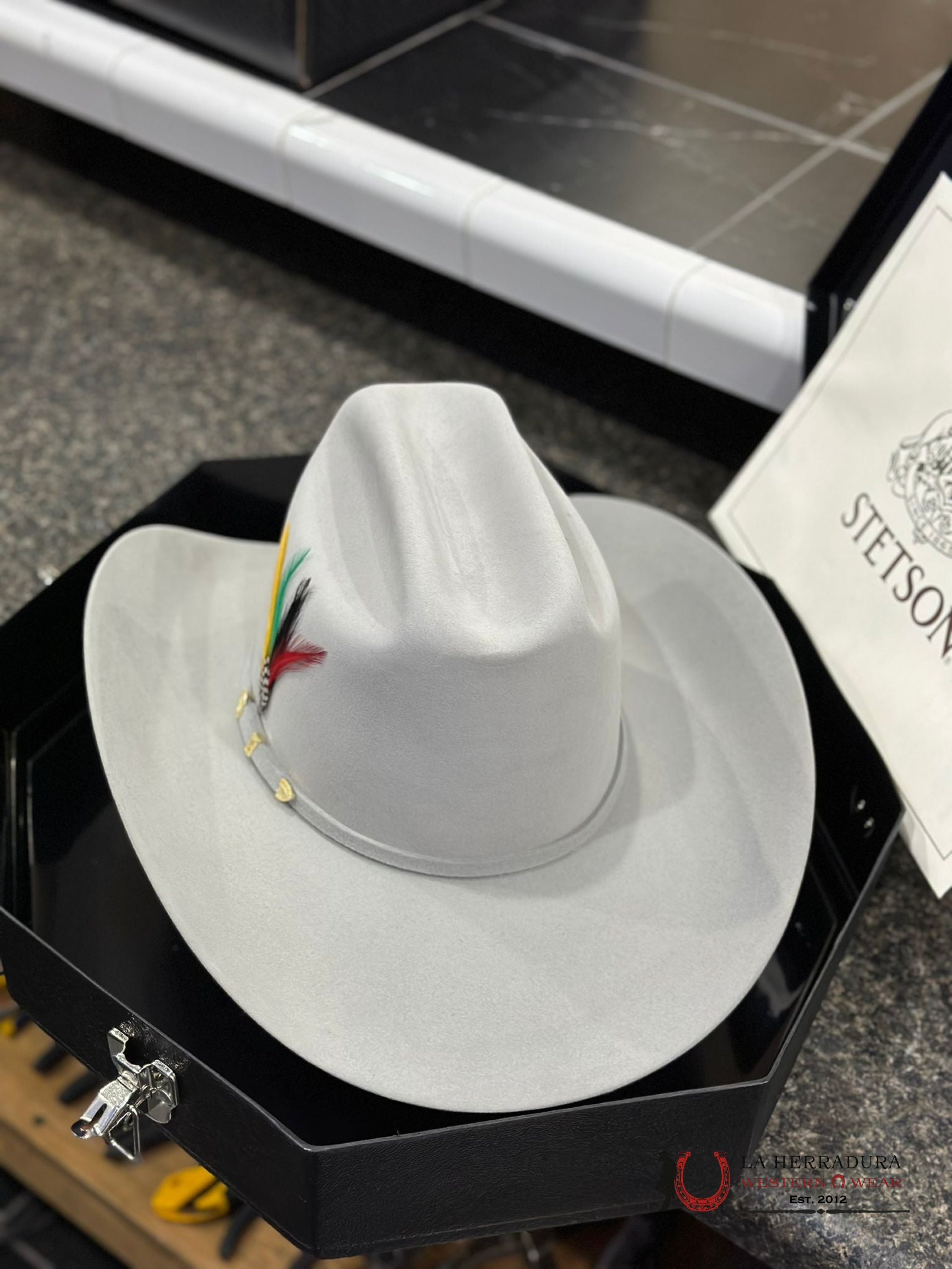 Stetson Cowboy Hat 100X El Presidente Mist Grey Copa Alta Tejana