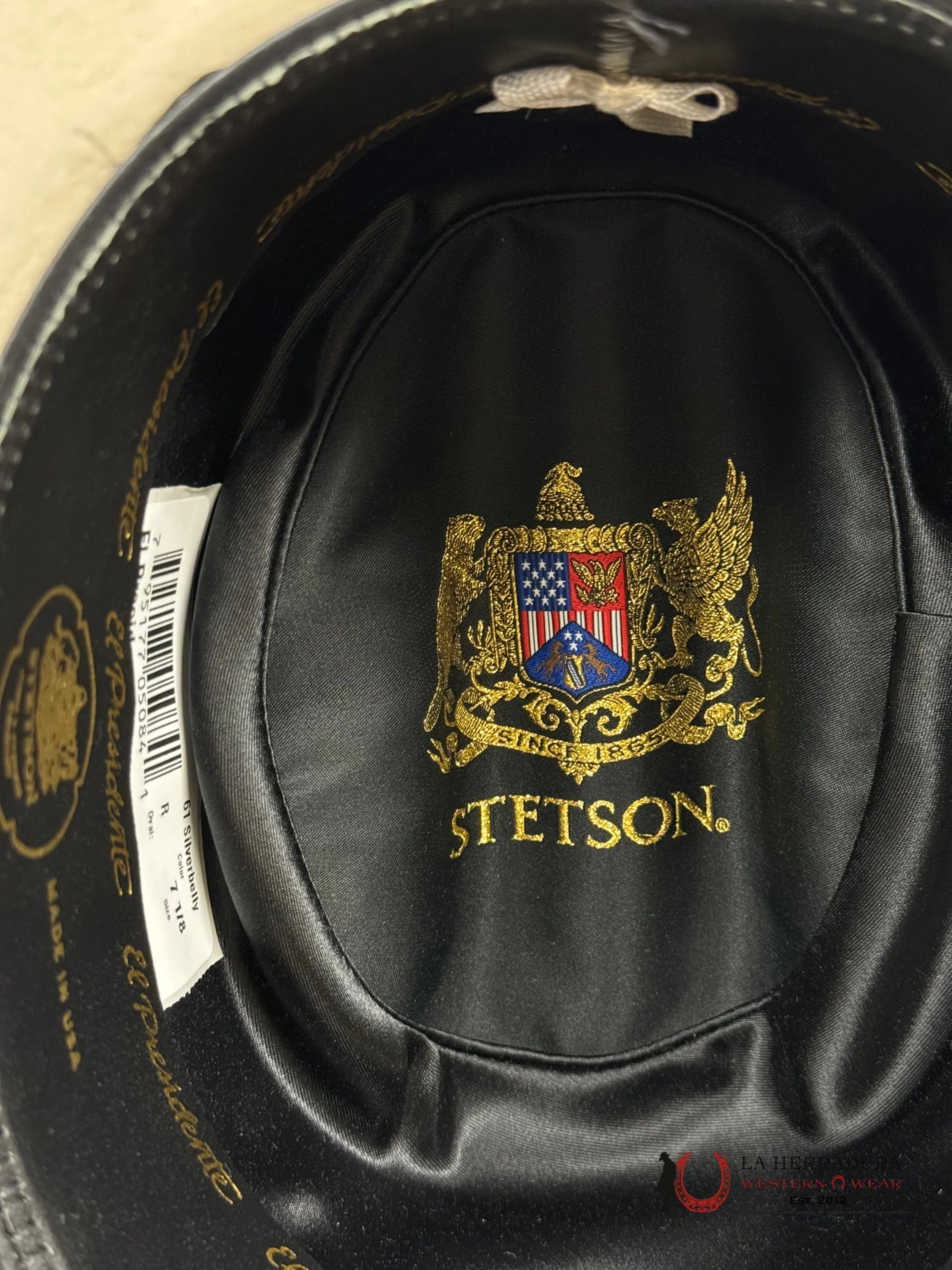 Stetson Cowboy Hat 100X El Presidente Silver Belly Copa Alta Tejana