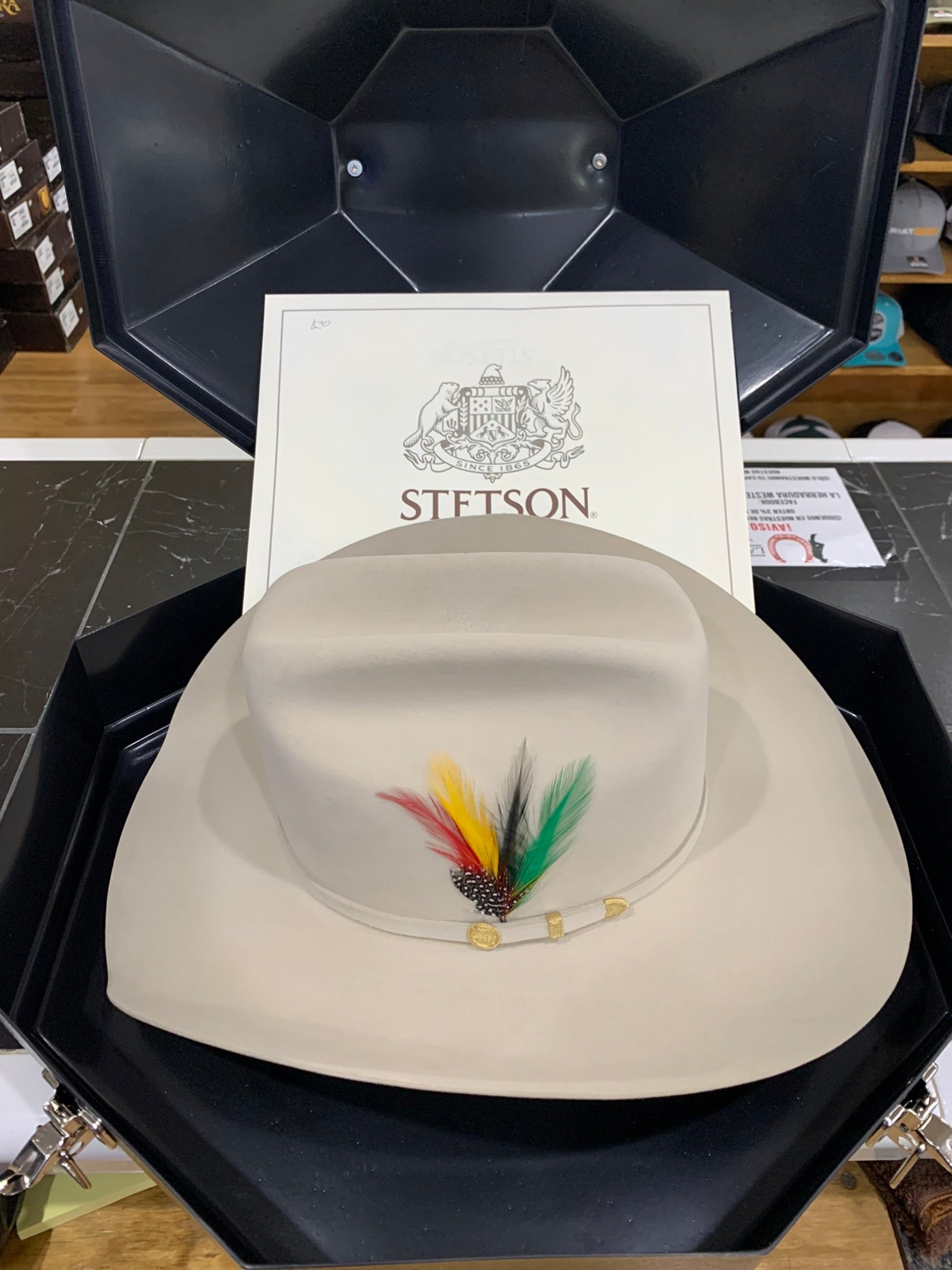 Stetson Cowboy Hat 100X El Presidente Silver Belly Copa Chica Tejana