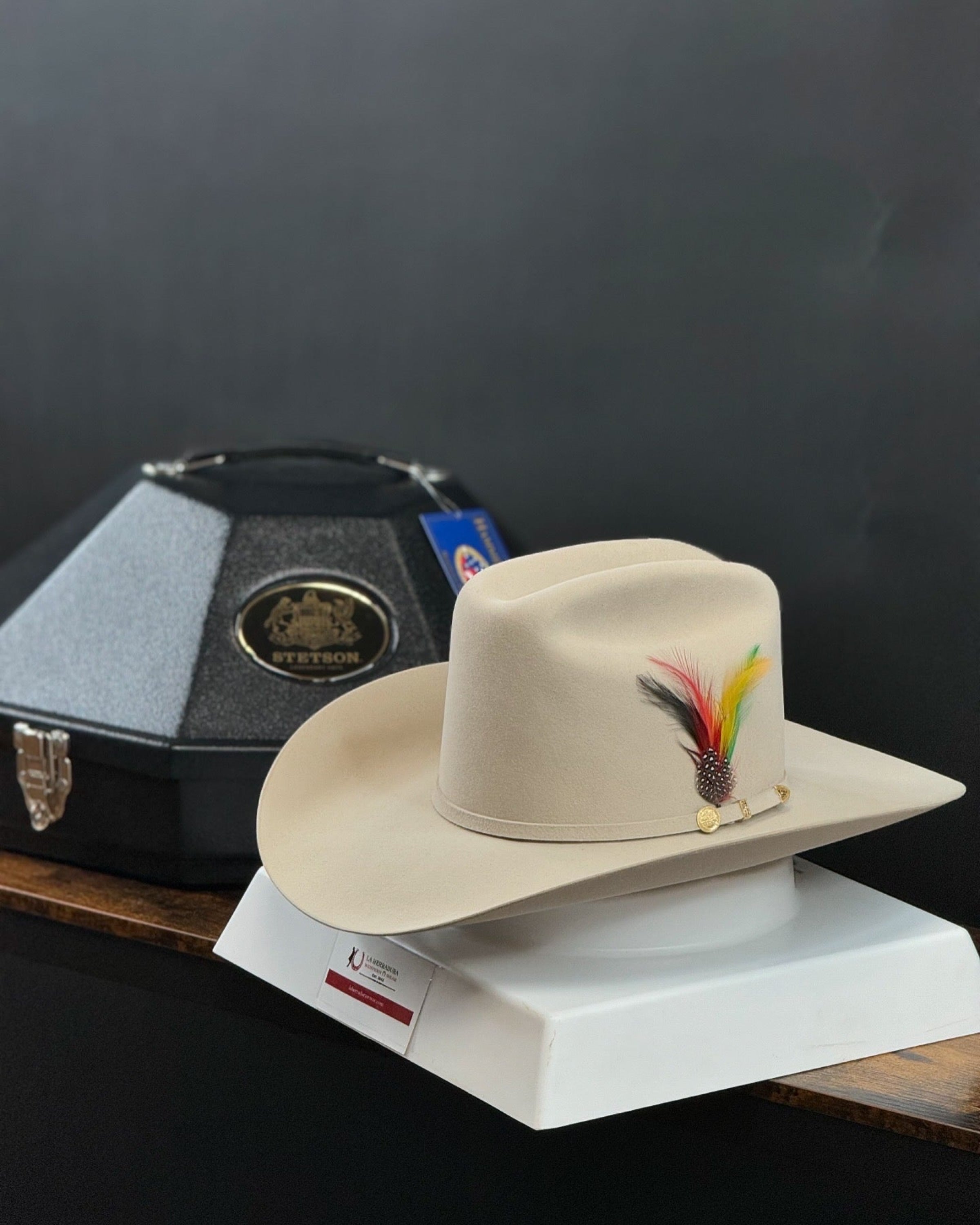Stetson Cowboy Hat 100X El Presidente Silver Belly Copa Chica Tejana