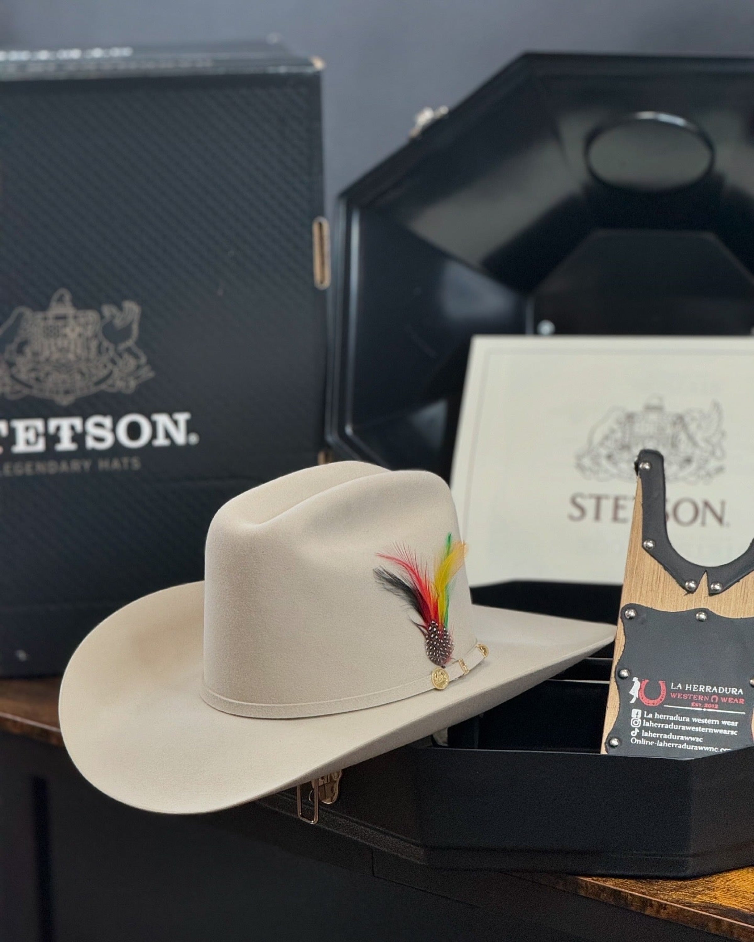 Stetson Cowboy Hat 100X El Presidente Silver Belly Copa Chica Tejana