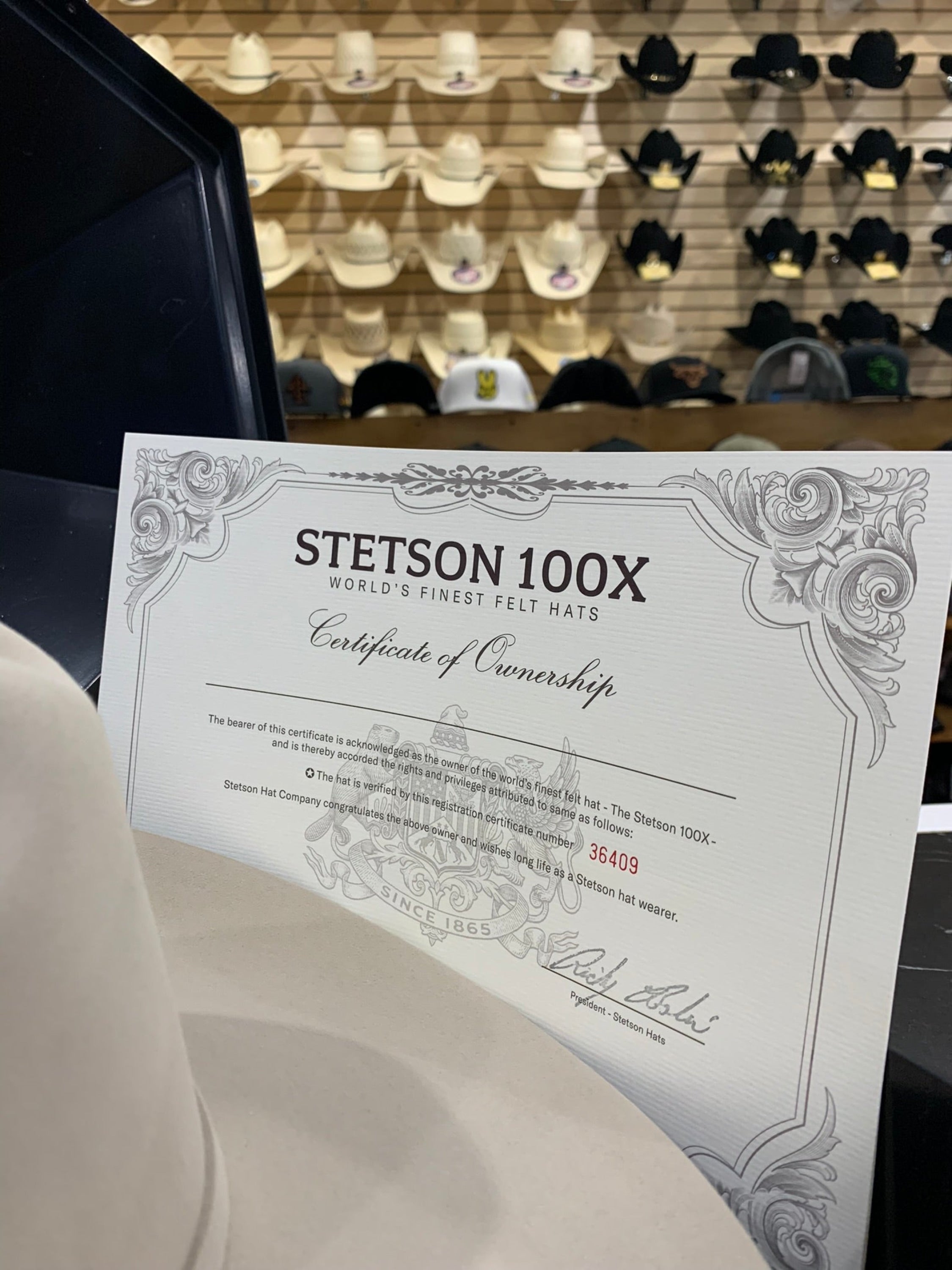 Stetson Cowboy Hat 100X El Presidente Silver Belly Copa Chica Tejana