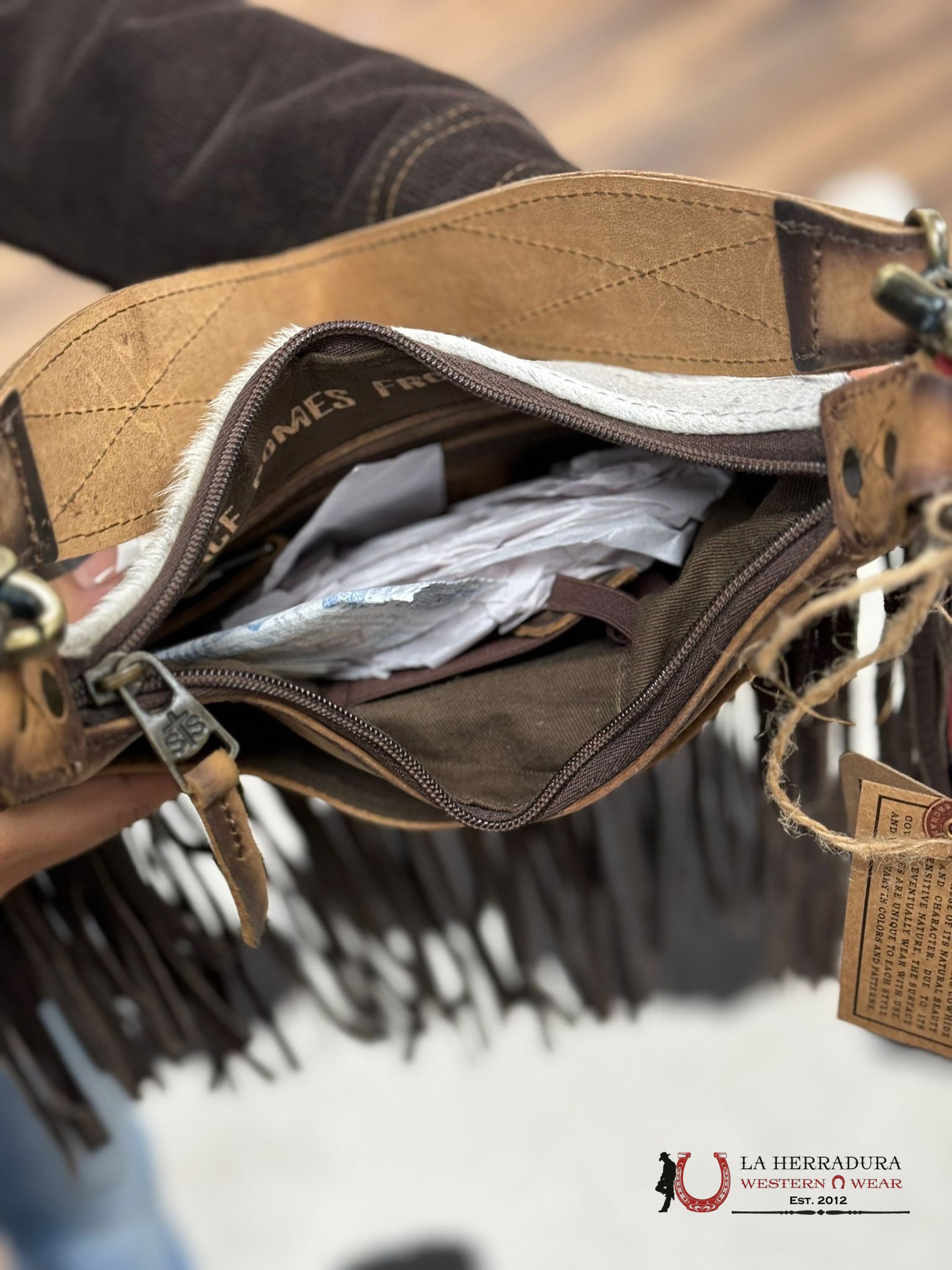 Sts Ranchwear Cowhide White Nellie Fringe Bag