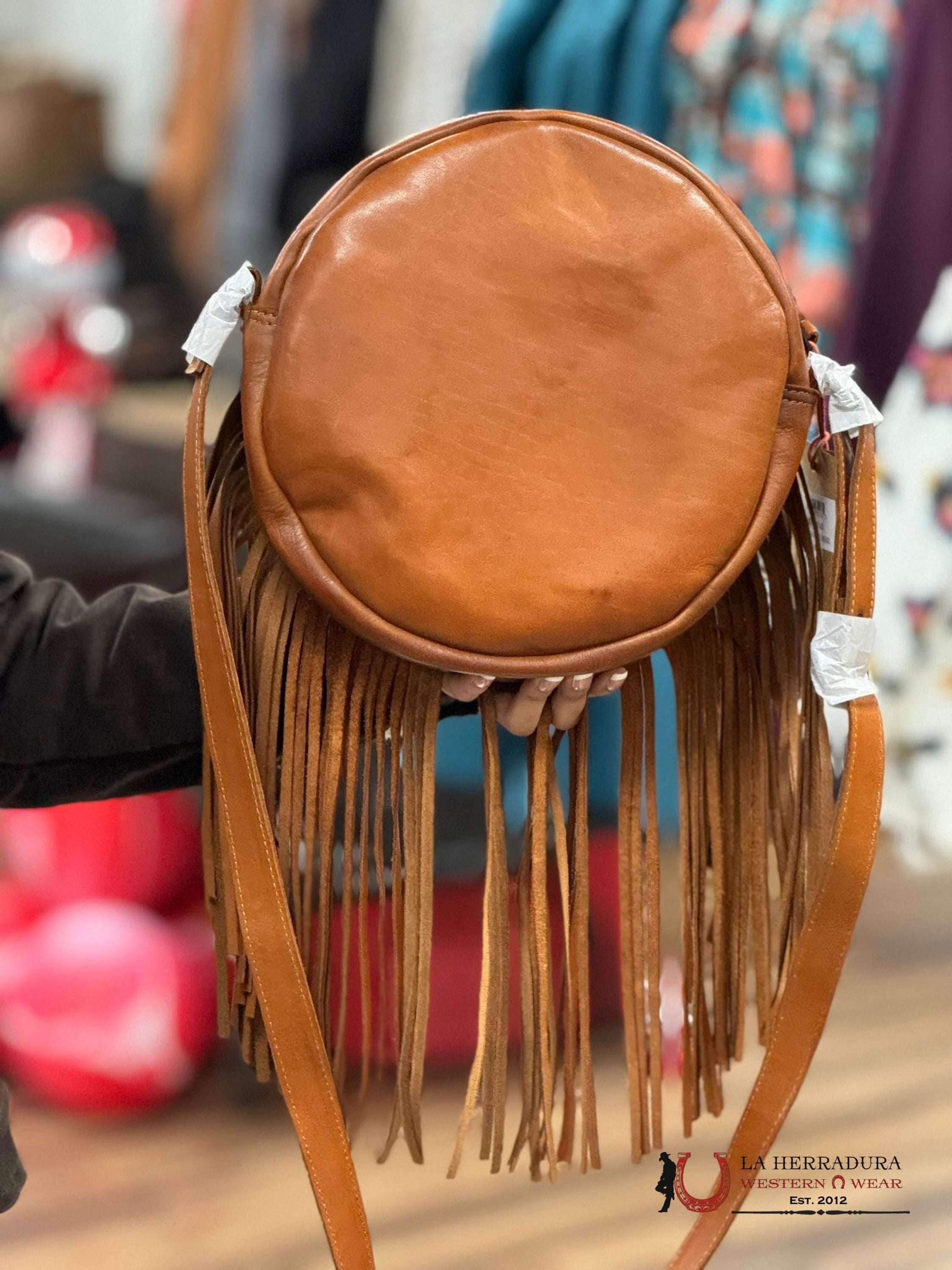 Sts Ranchwear Crossbody Bag Circle Embellished Sage Fringe