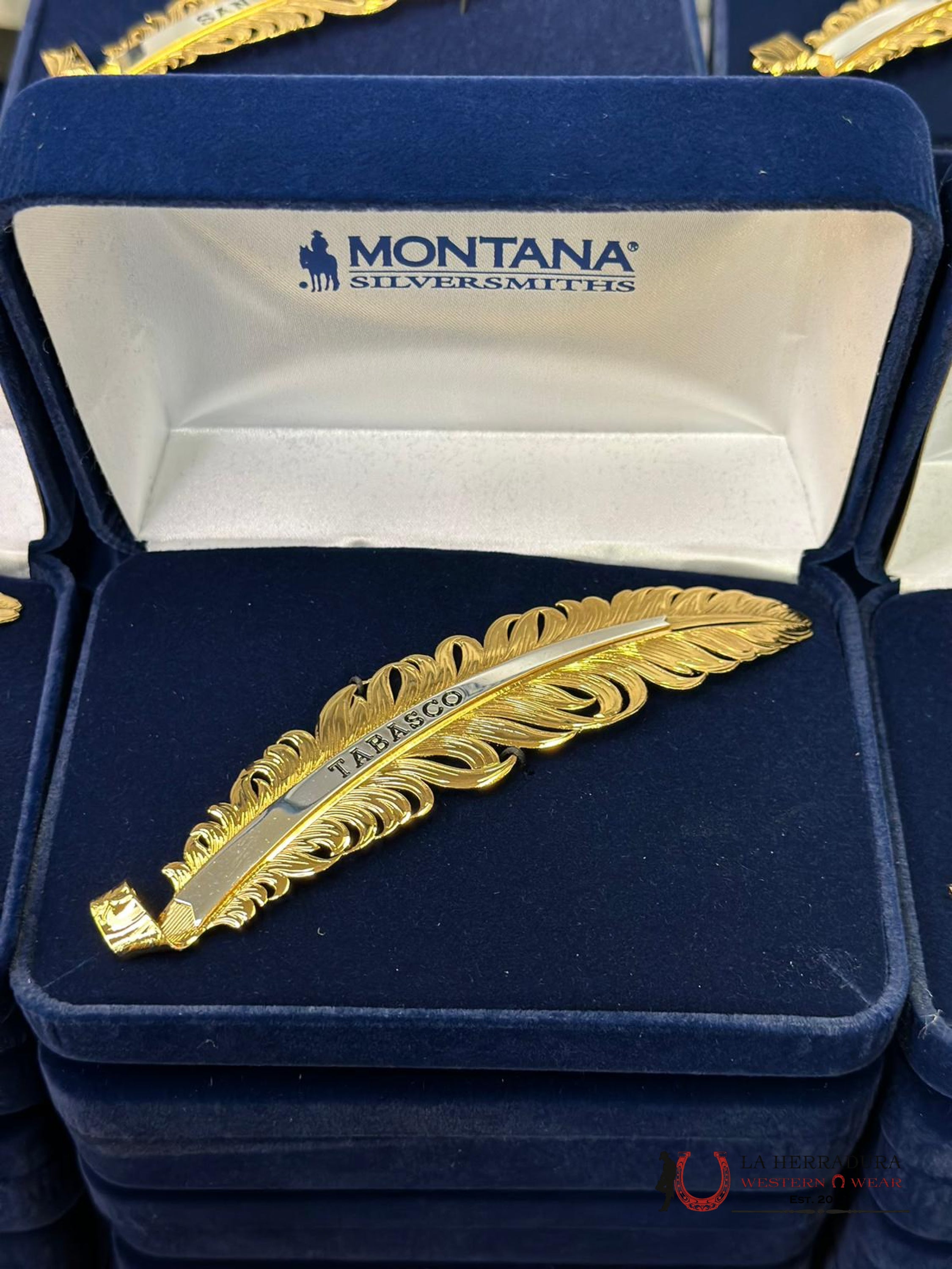 Montana Hat Feather Dorado Tabasco Accesorios