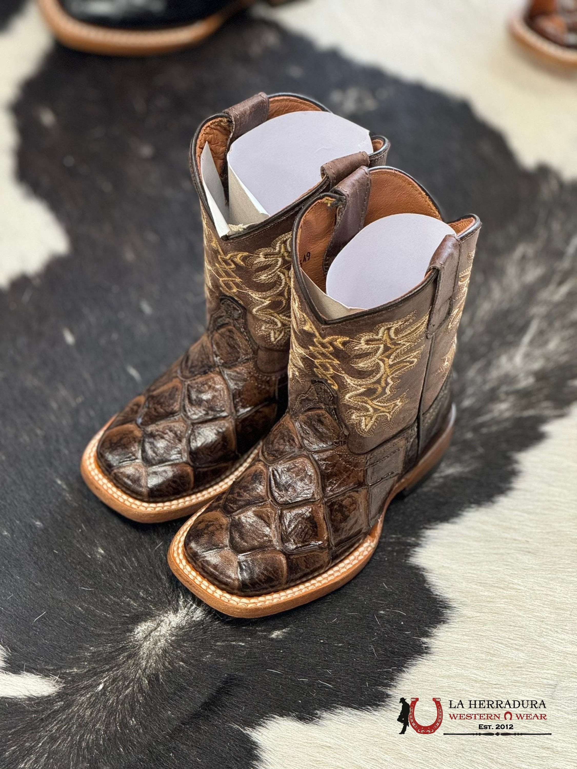 TANNER MARK KIDS ‘ANDY’ KIDS MONSTER FISH PRINT BROWN W/ BROWN TOP -TMK205308 NIÑOS