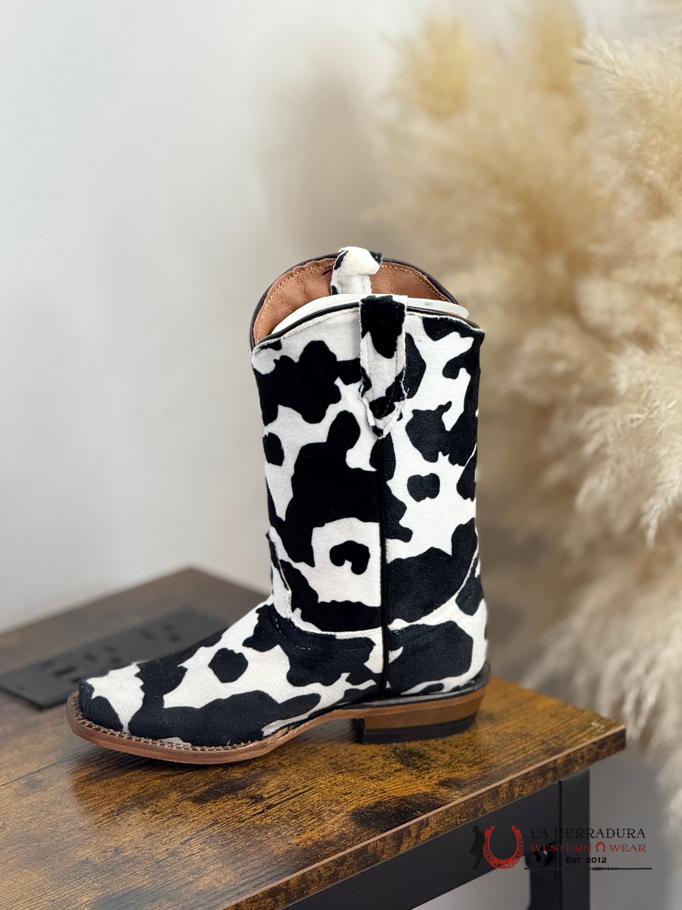 TANNER MARK KIDS ELSIE GIRLS FAUX COWHIDE BLACK 989 L/SOLE -TMG205180 NIÑOS