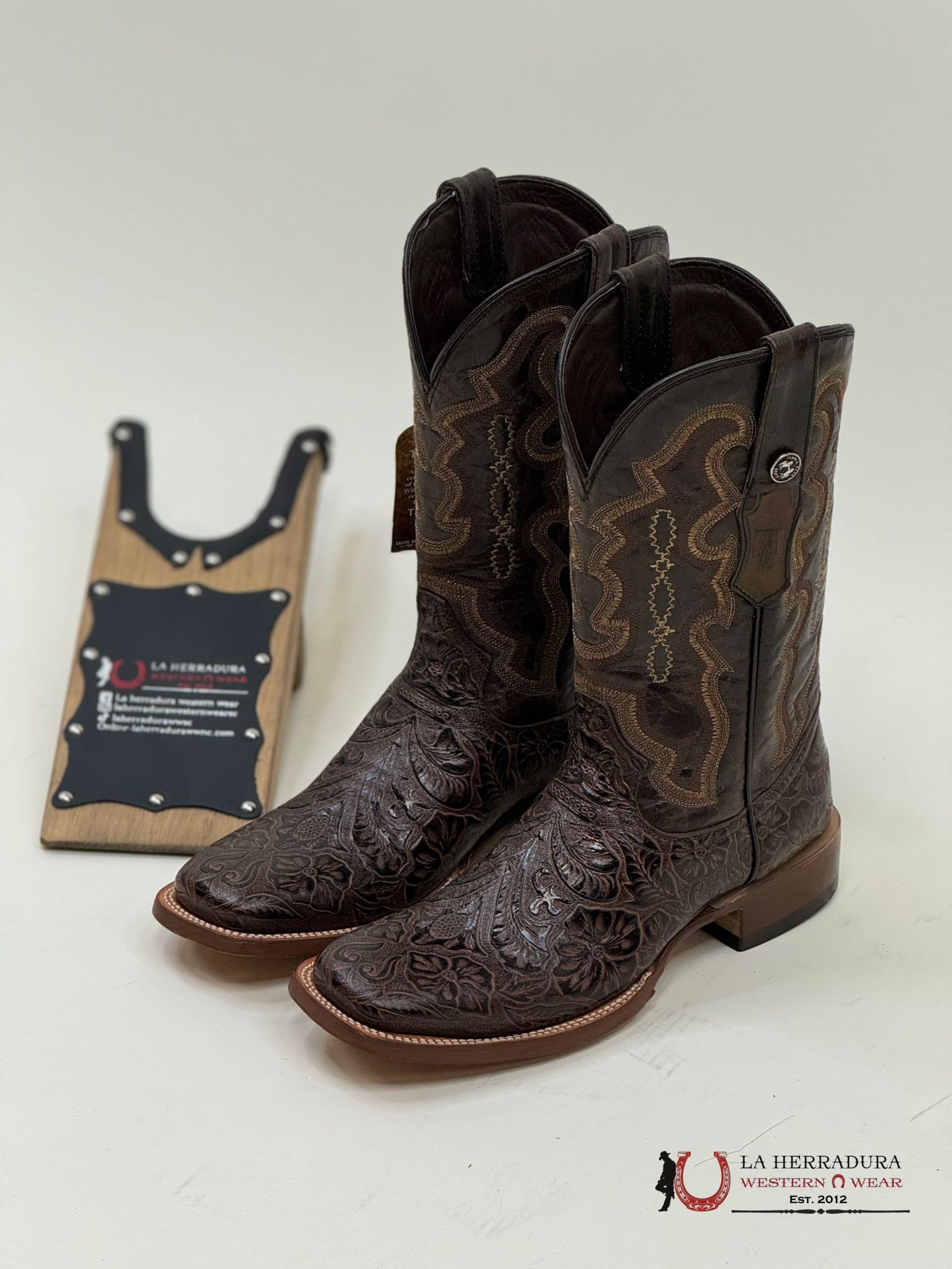 Tanner Mark Men Boot Hand Tooled Brown Botas Hombres