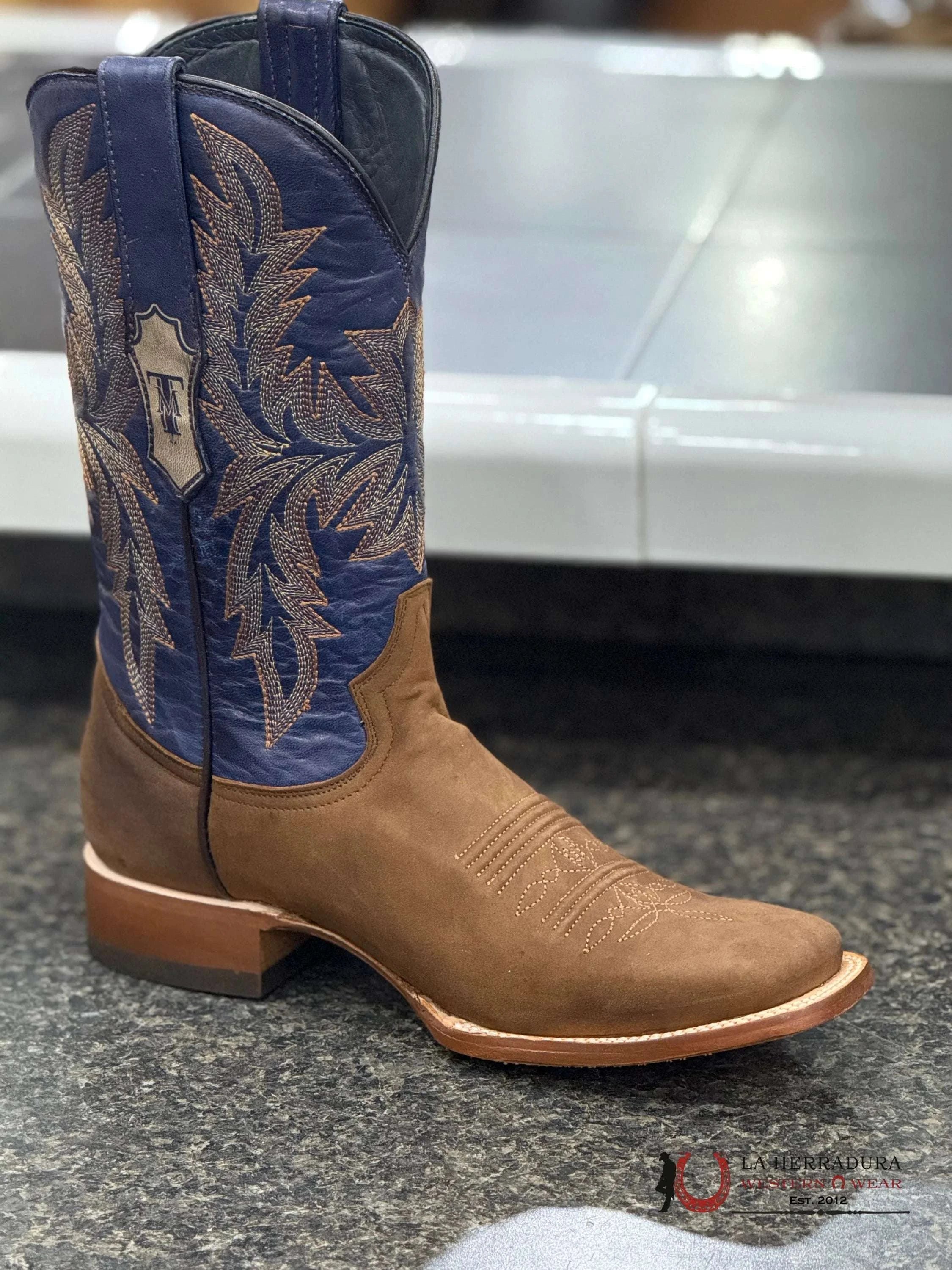 Tanner Mark Men’s (Crazy horse/ volcano blue top) Honey Brown TM205548 BOTAS HOMBRES