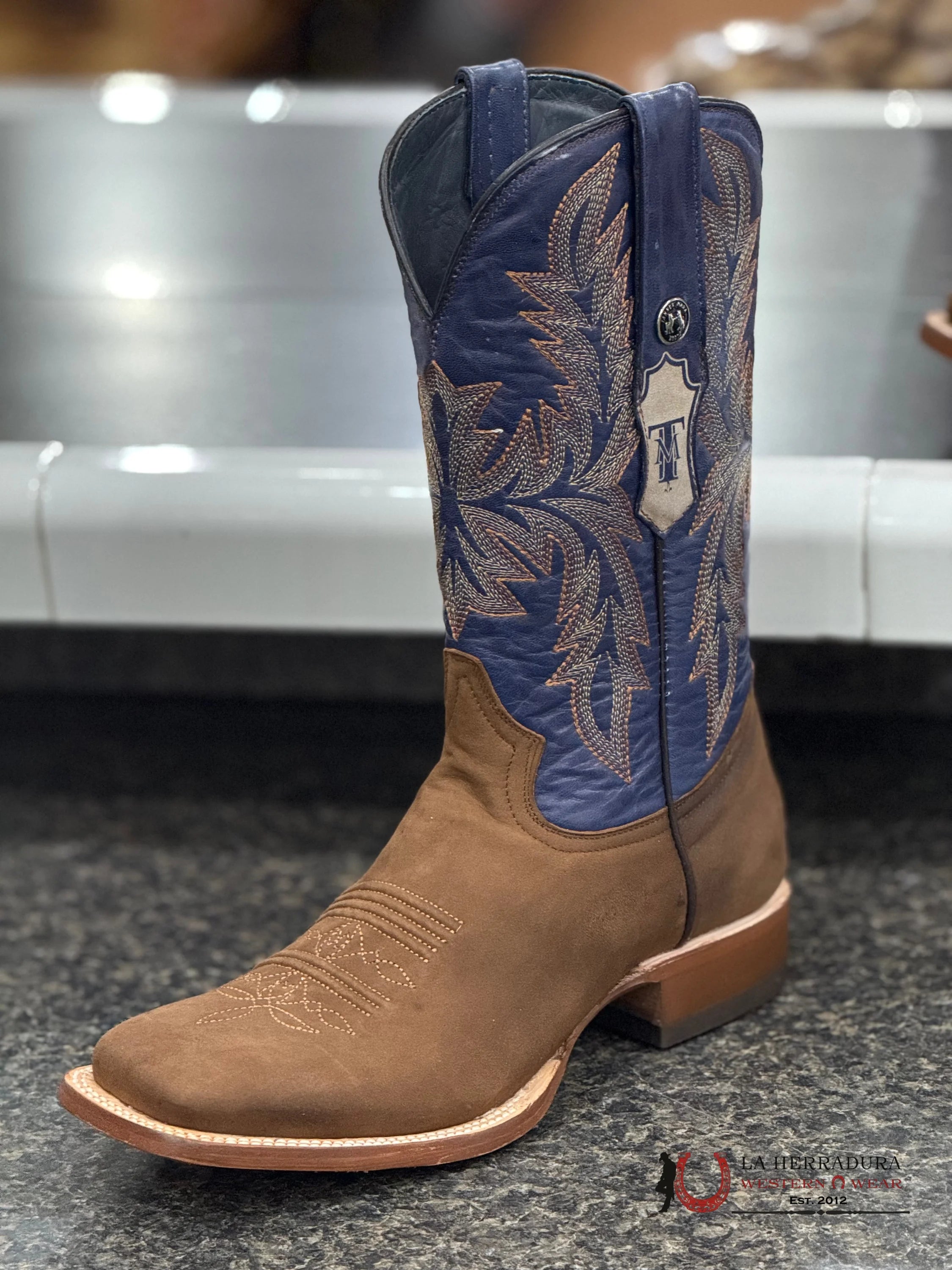 Tanner Mark Men’s (Crazy horse/ volcano blue top) Honey Brown TM205548 BOTAS HOMBRES