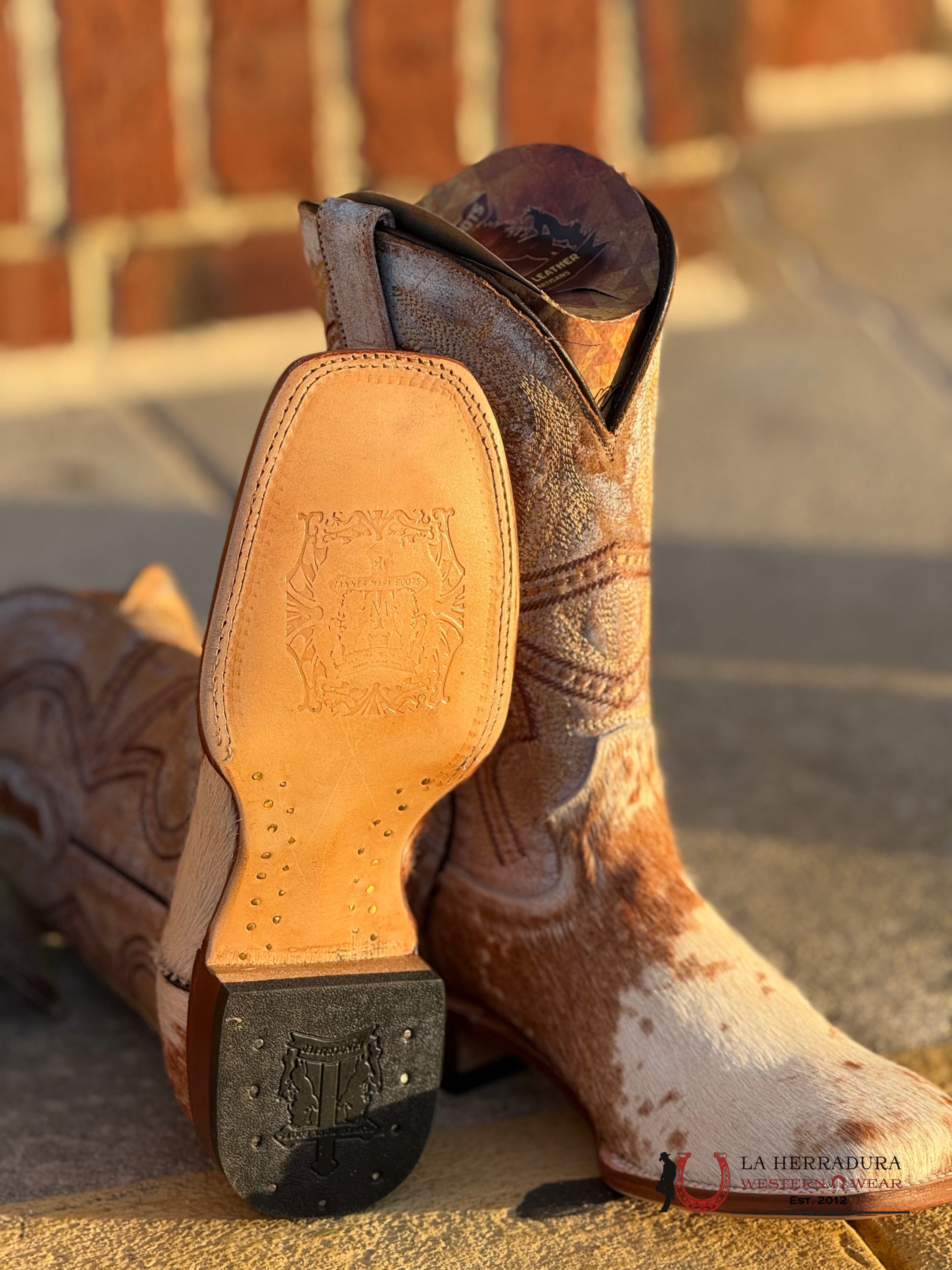 TANNER MARK HAIR ON COWHIDE BOOTS EVEREST HONEY TOP - 5580 BOTAS MUJERES