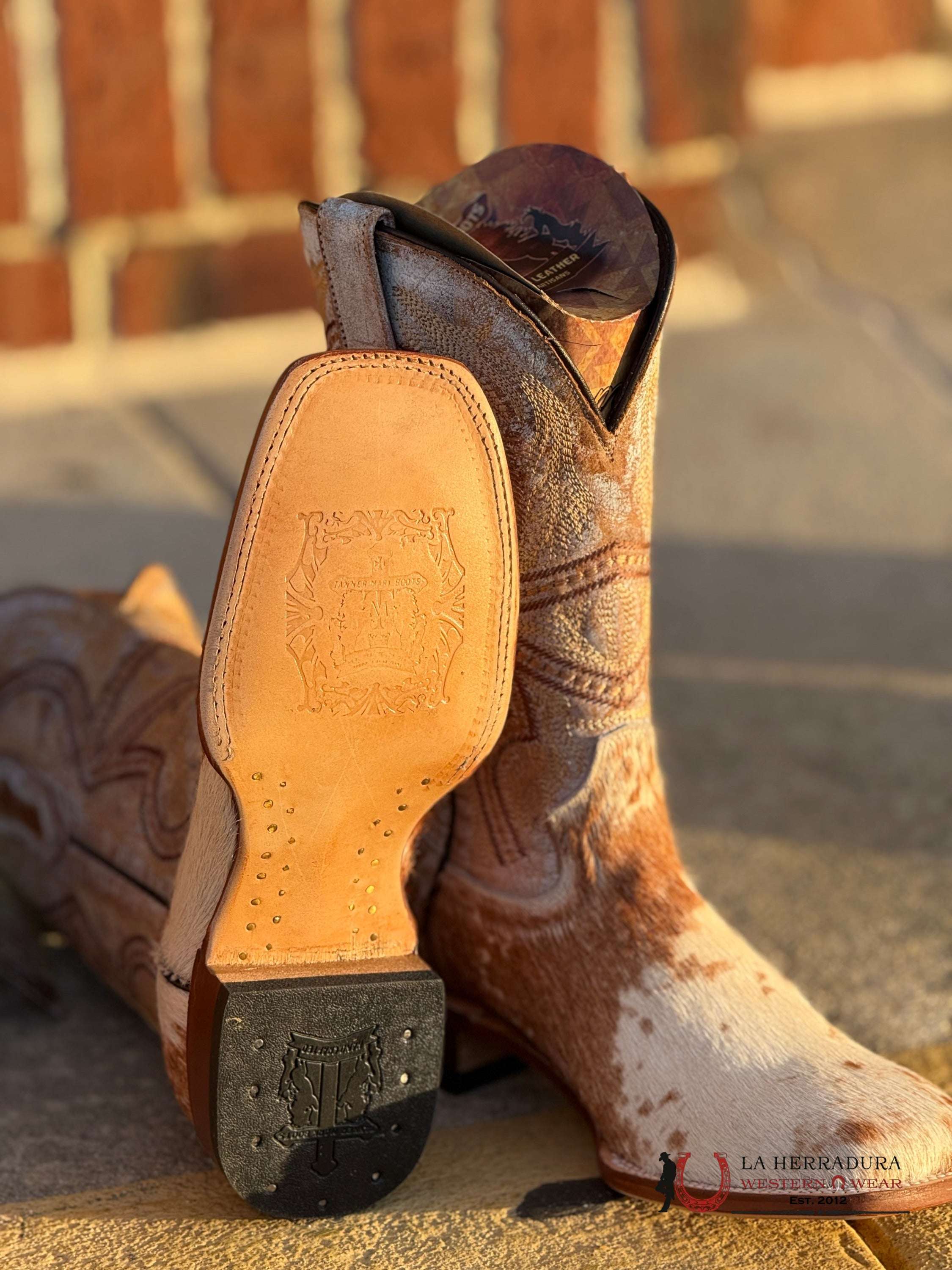 TANNER MARK HAIR ON COWHIDE BOOTS EVEREST HONEY TOP - 5580 BOTAS MUJERES