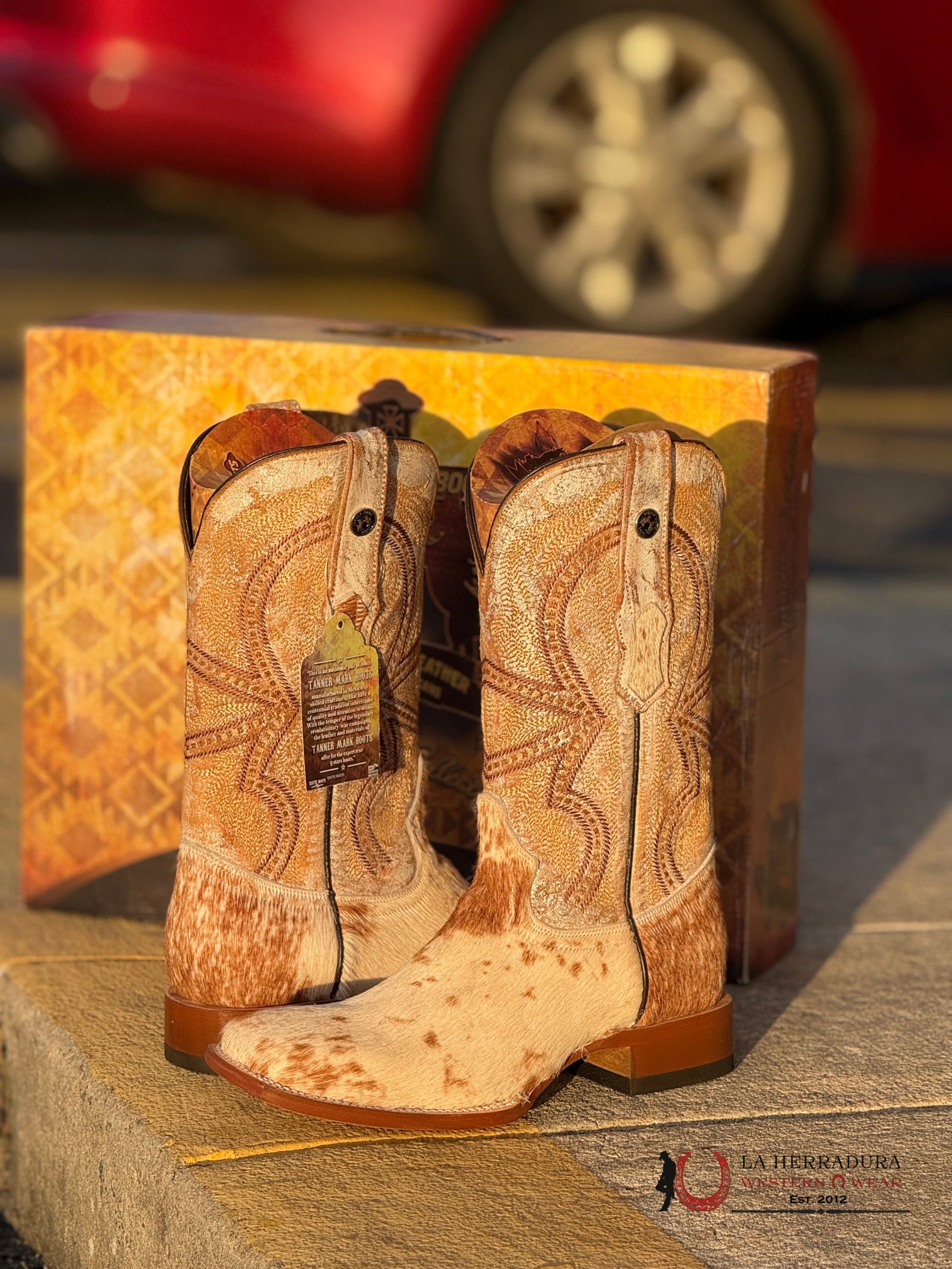 TANNER MARK HAIR ON COWHIDE BOOTS EVEREST HONEY TOP - 5580 BOTAS MUJERES