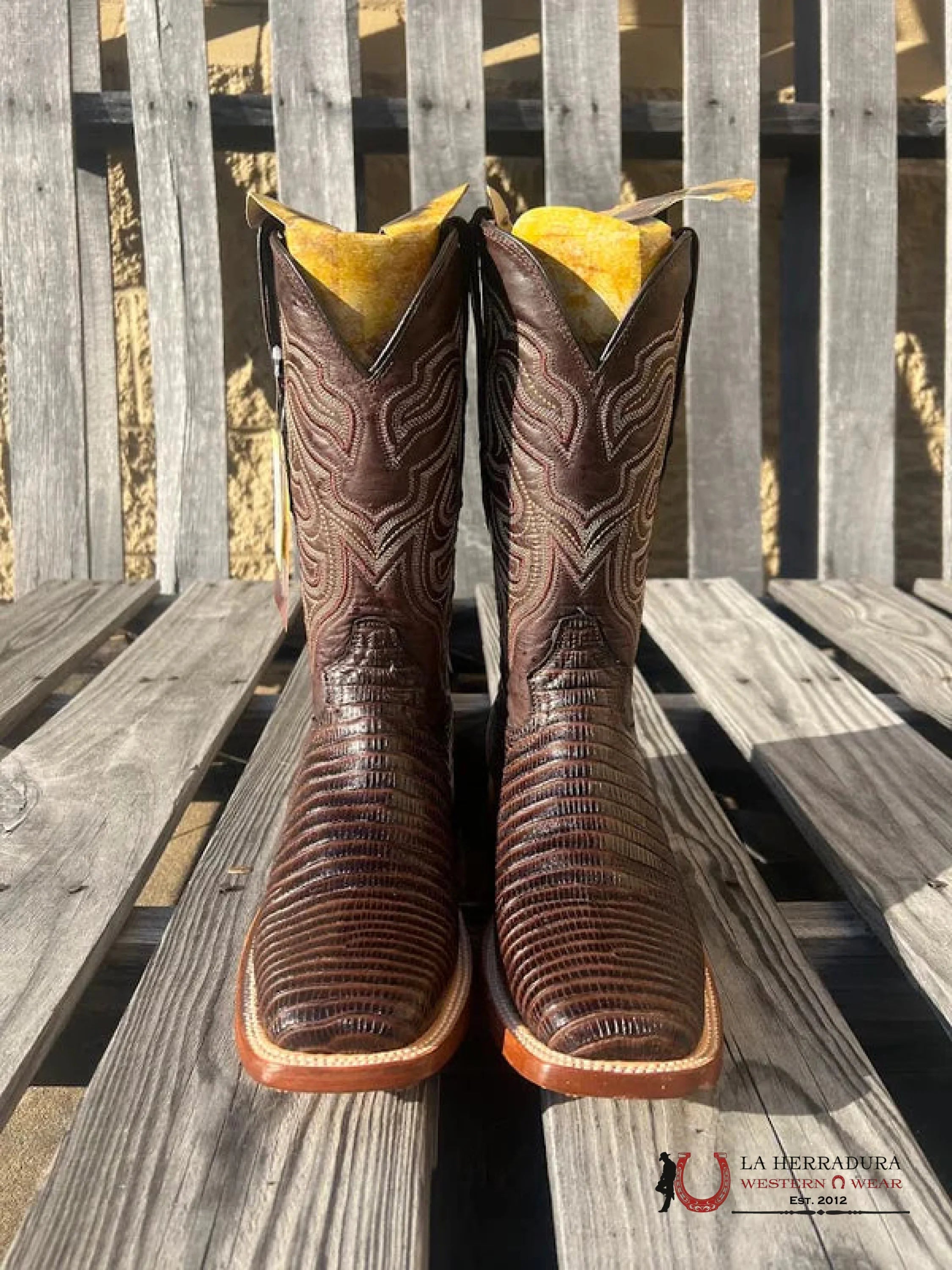 PRINT LIZARD BROWN FANGO TOP LEATHER SOLE - TM200969 BOTAS HOMBRES