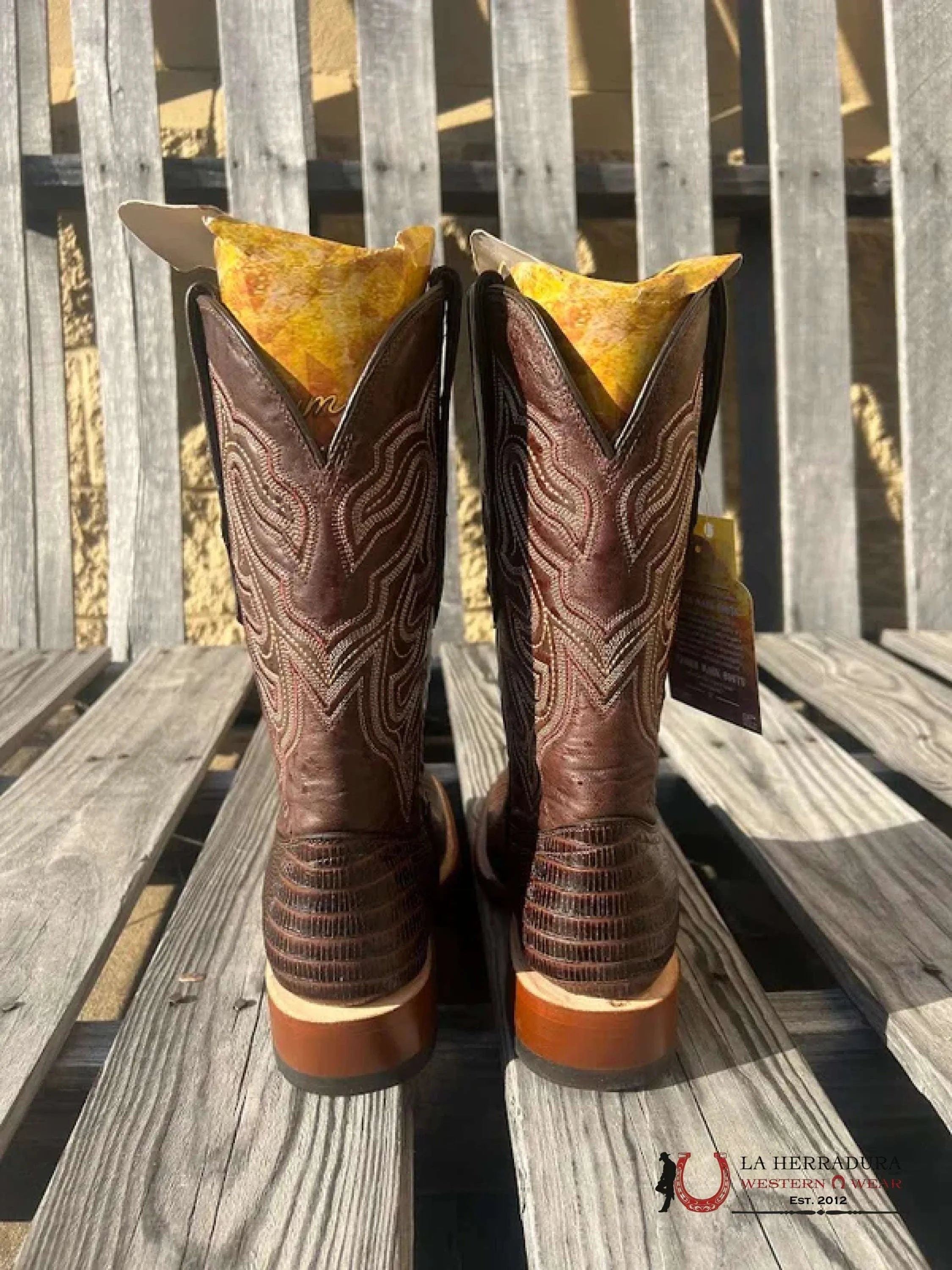PRINT LIZARD BROWN FANGO TOP LEATHER SOLE - TM200969 BOTAS HOMBRES