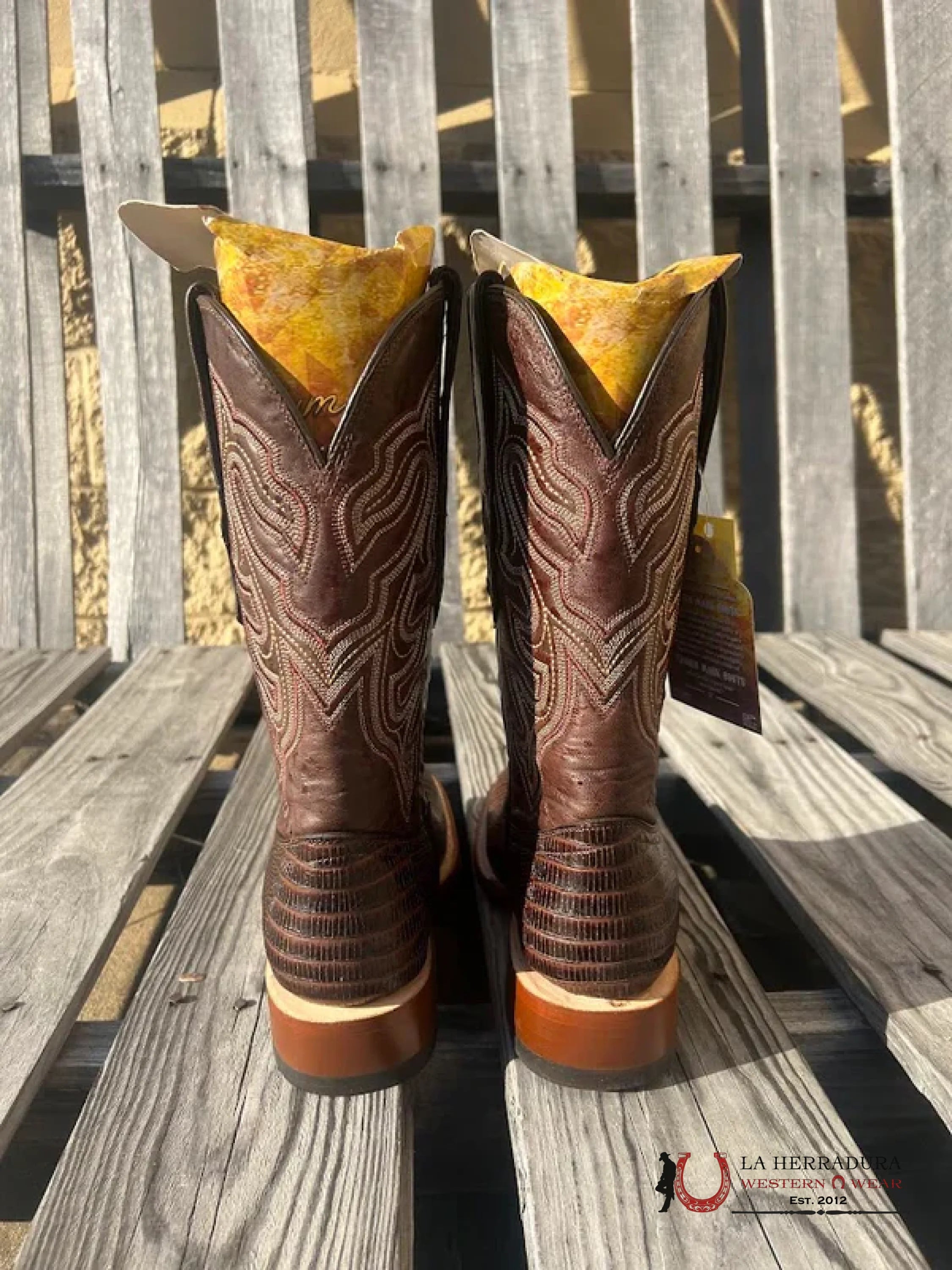 PRINT LIZARD BROWN FANGO TOP LEATHER SOLE - TM200969 BOTAS HOMBRES