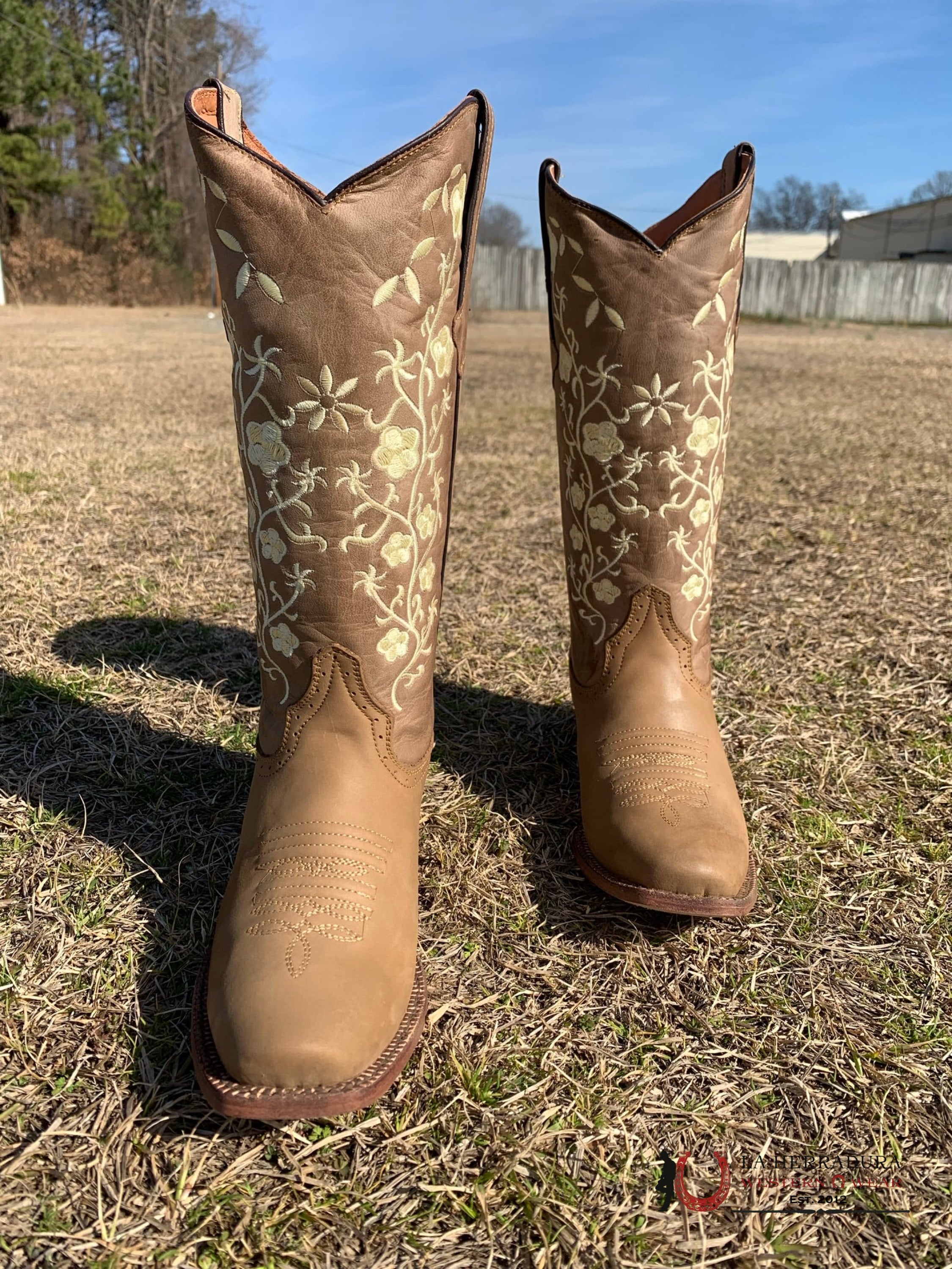 Tanner Mark Turin Crazy Brown With Vintage Top And Floral Embroidery 200759 Botas Mujeres