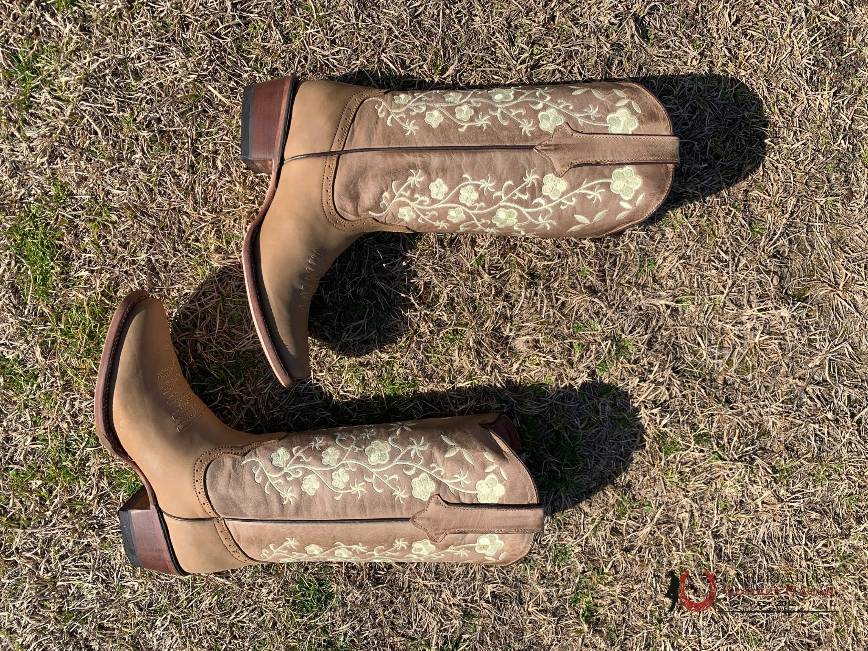 Tanner Mark Turin Crazy Brown With Vintage Top And Floral Embroidery 200759 Botas Mujeres