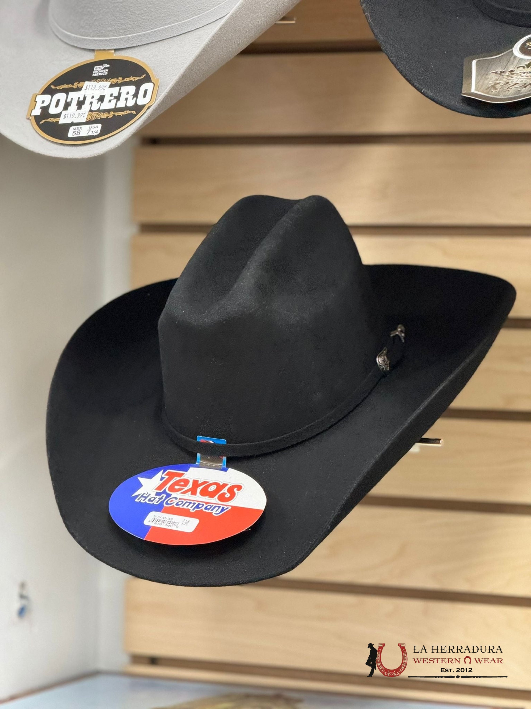 Texas Hat Company 3X Black Felt Tejana