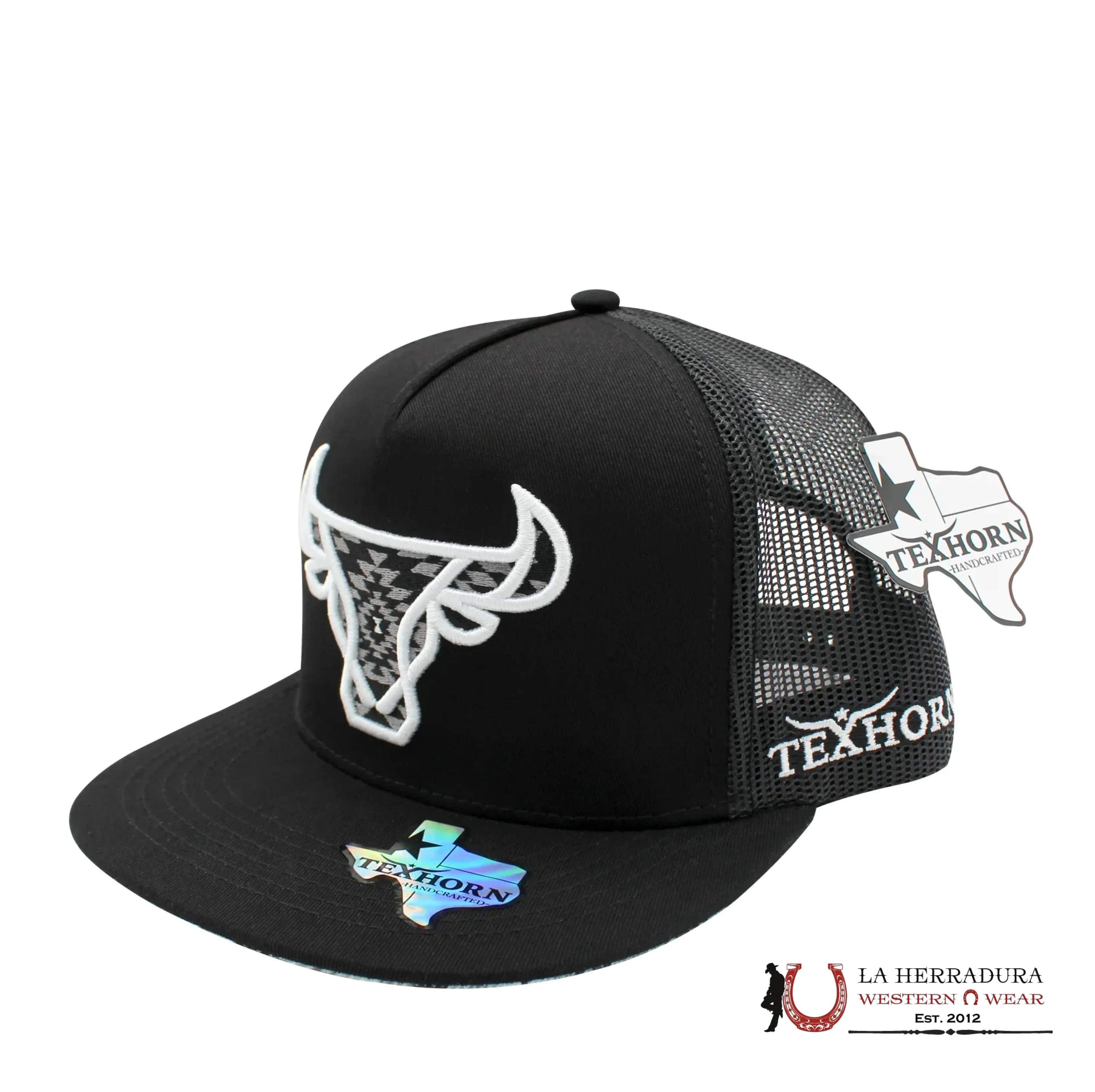 TEXAS HORN CAPS BLACK.1 KIDS