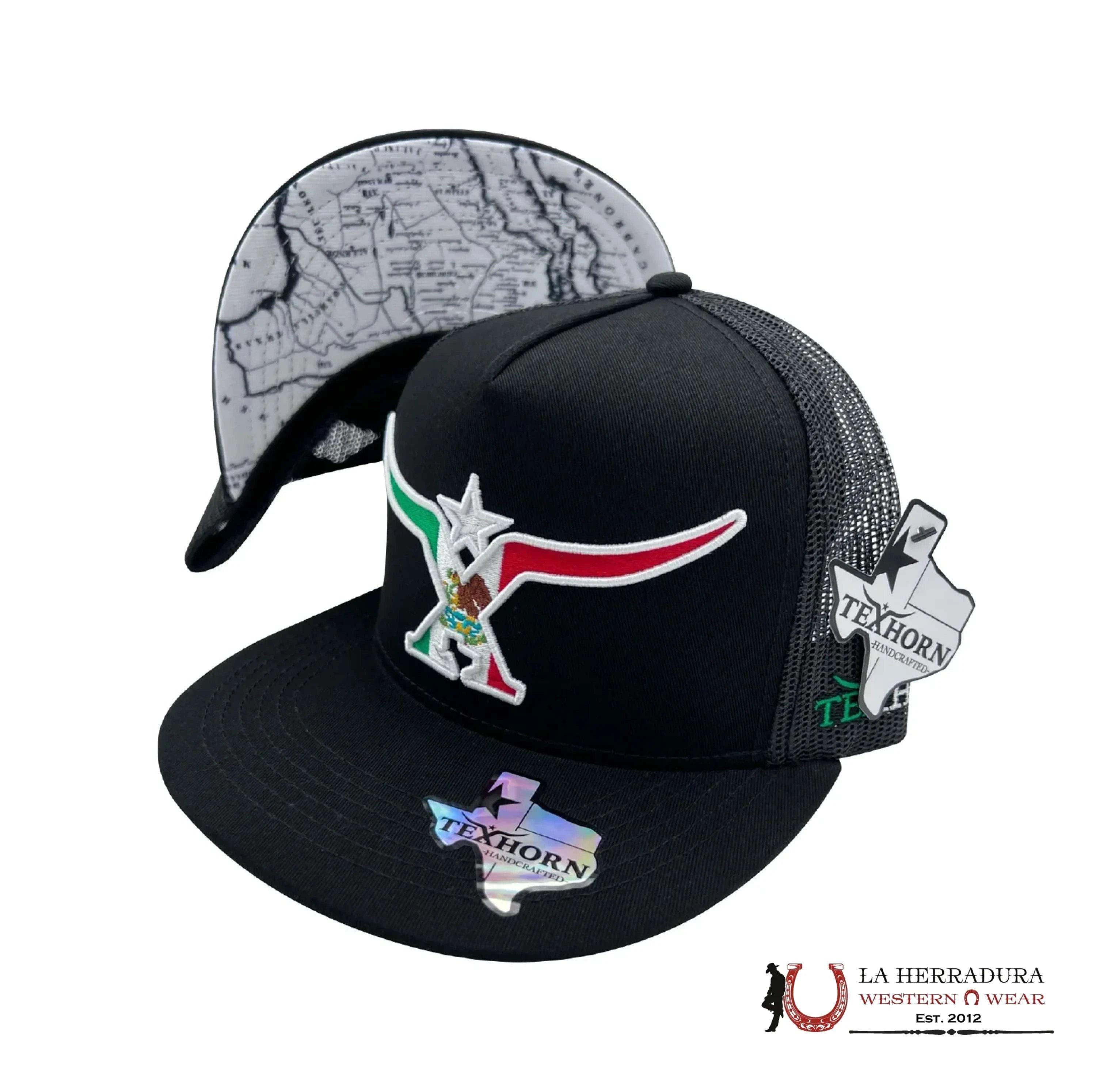 TEXAS HORN CAPS BLACK Style 12 WHITE