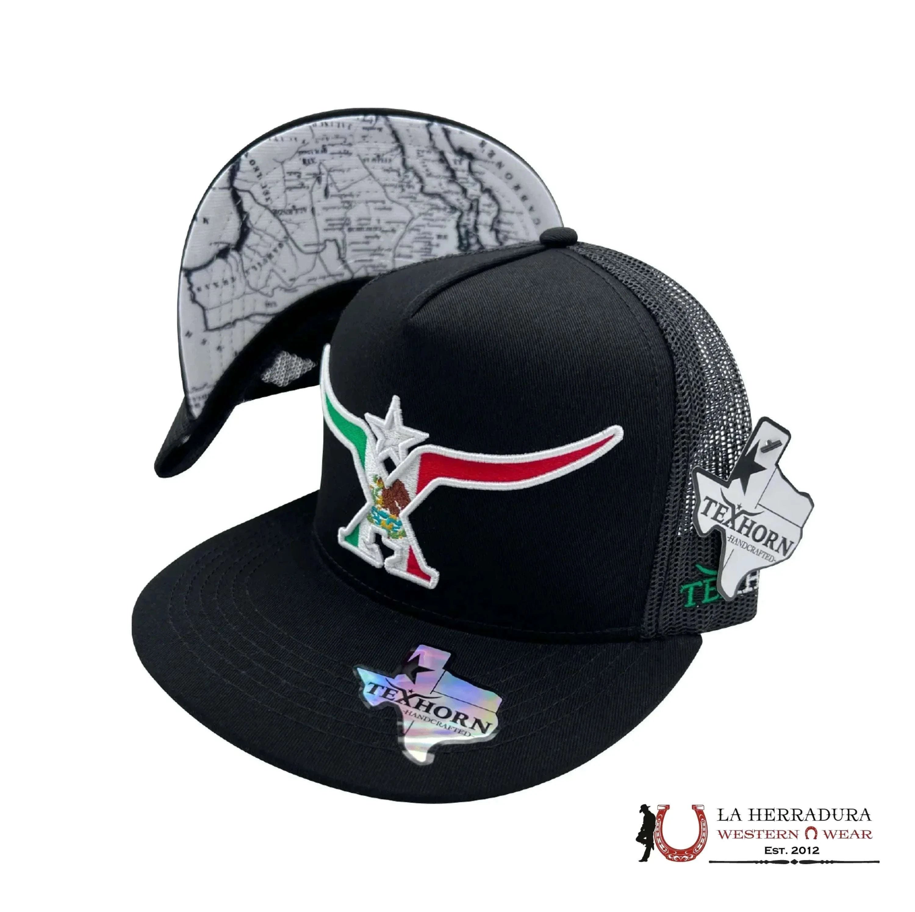 TEXAS HORN CAPS BLACK Style 12 WHITE