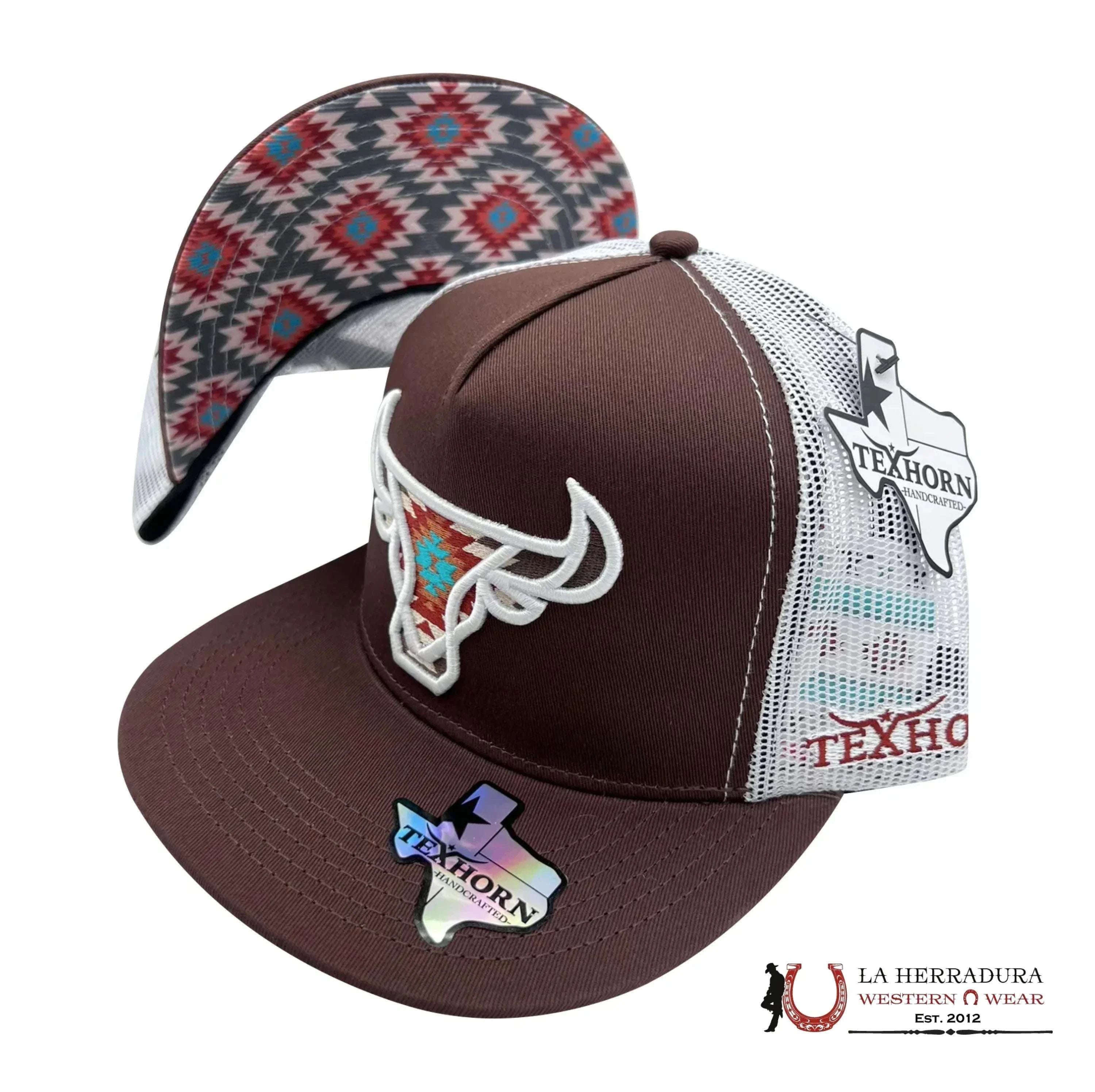 TEXAS HORN CAPS BROWN Style 11 TEAL