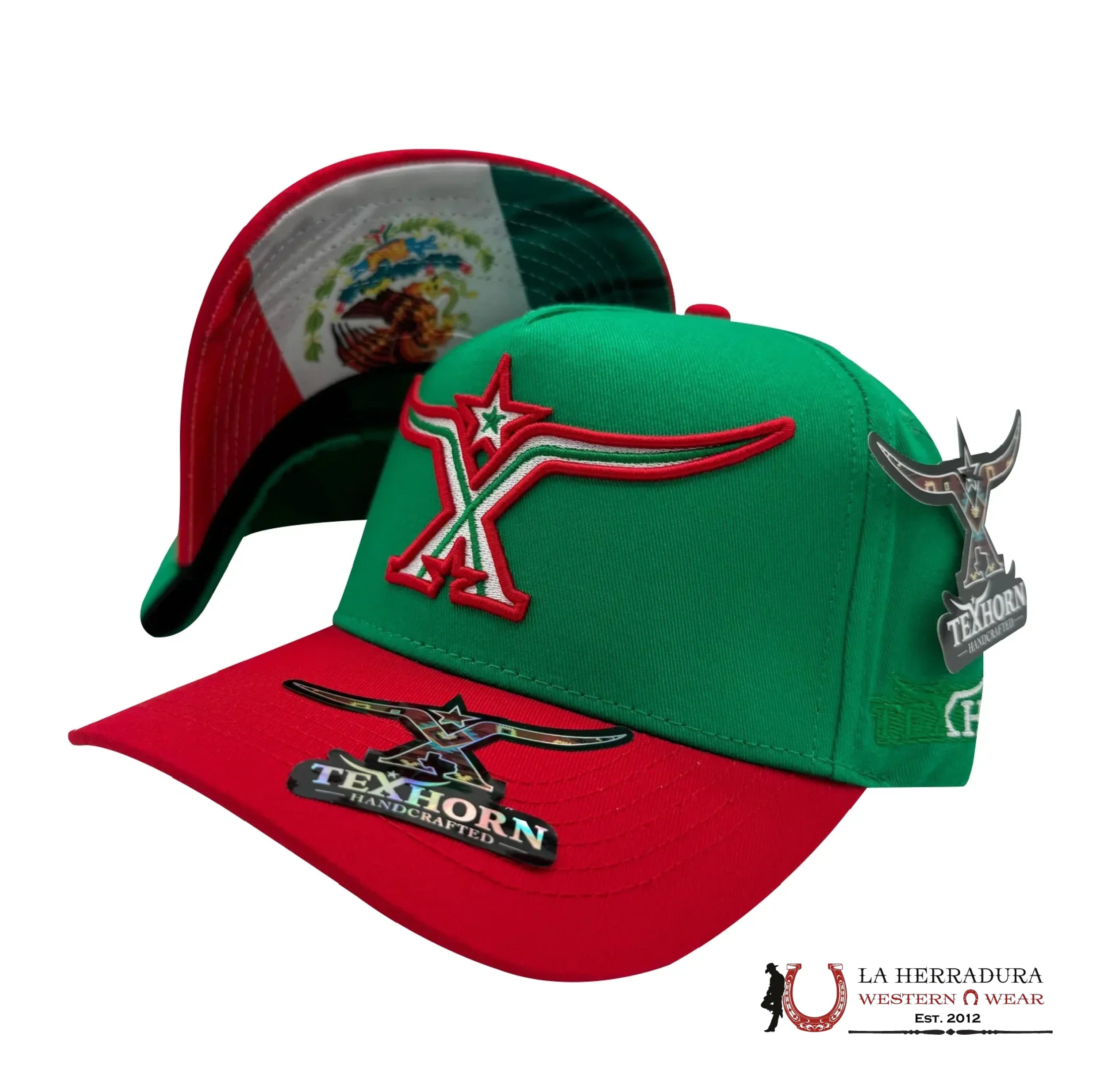 TEXAS HORN CAPS GREEN style 4 RED
