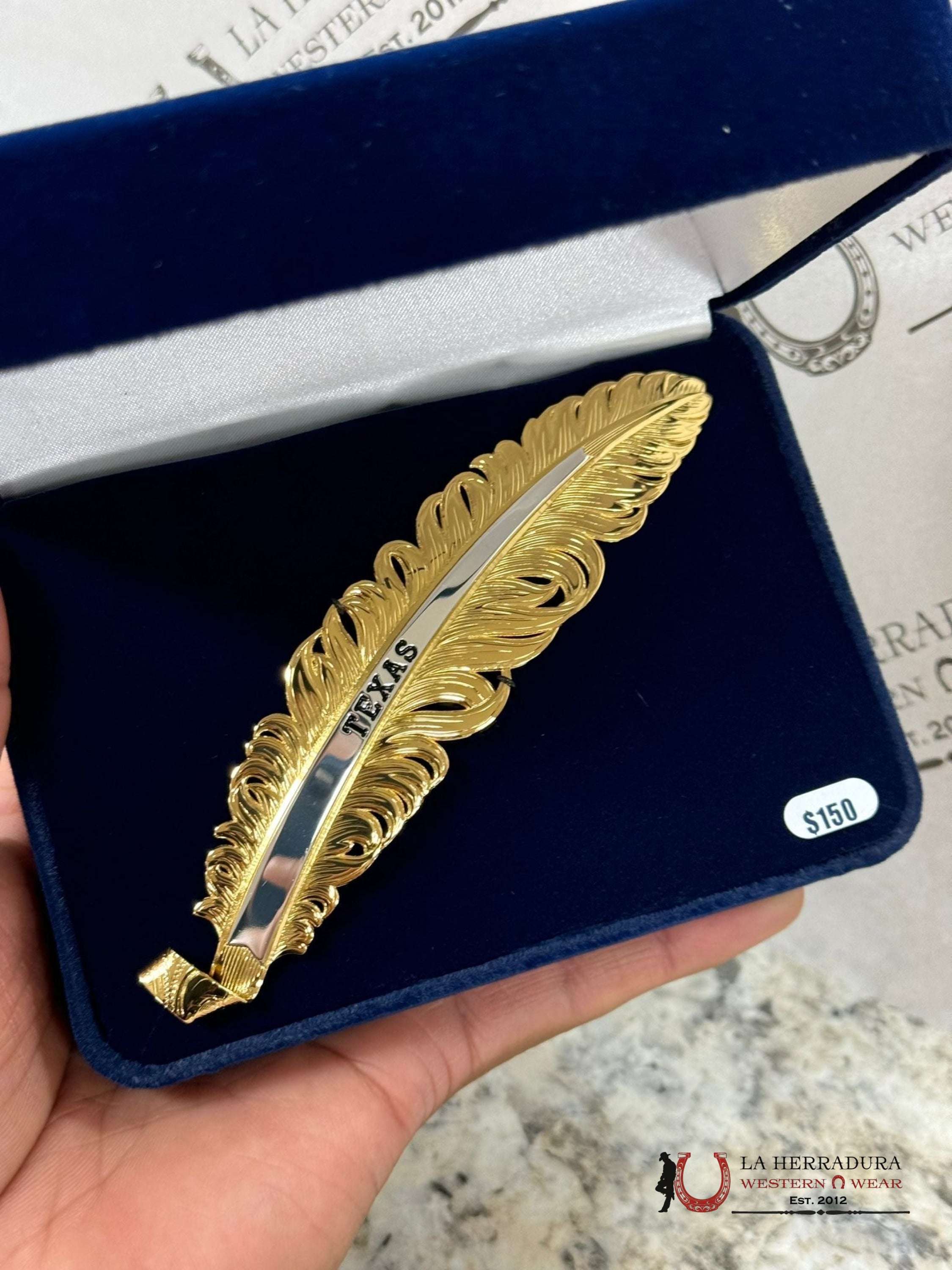 Montana Hat Feather Dorado Texas Accesorios