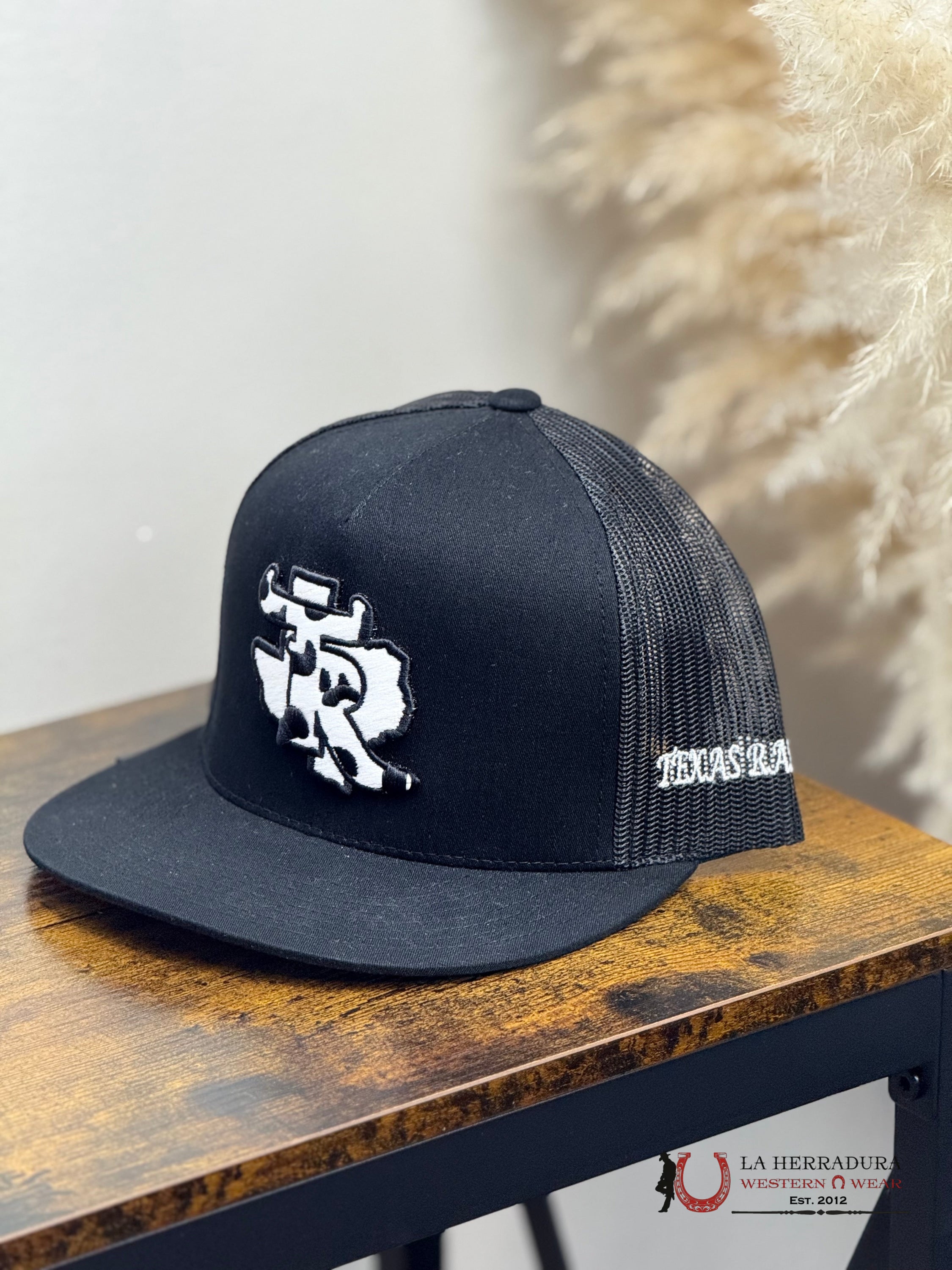 TEXAS RANCH BLACK Style 01 negro con blanco hat CAPS MENS GORRAS HOMBRES