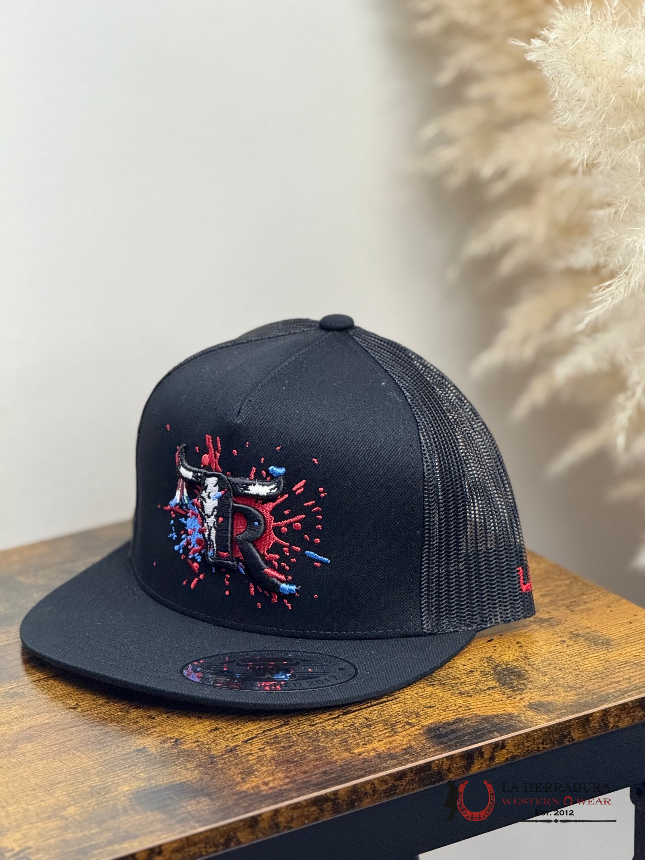 TEXAS RANCH BLACK Style 012 azul y rojo hat CAPS MENS GORRAS HOMBRES