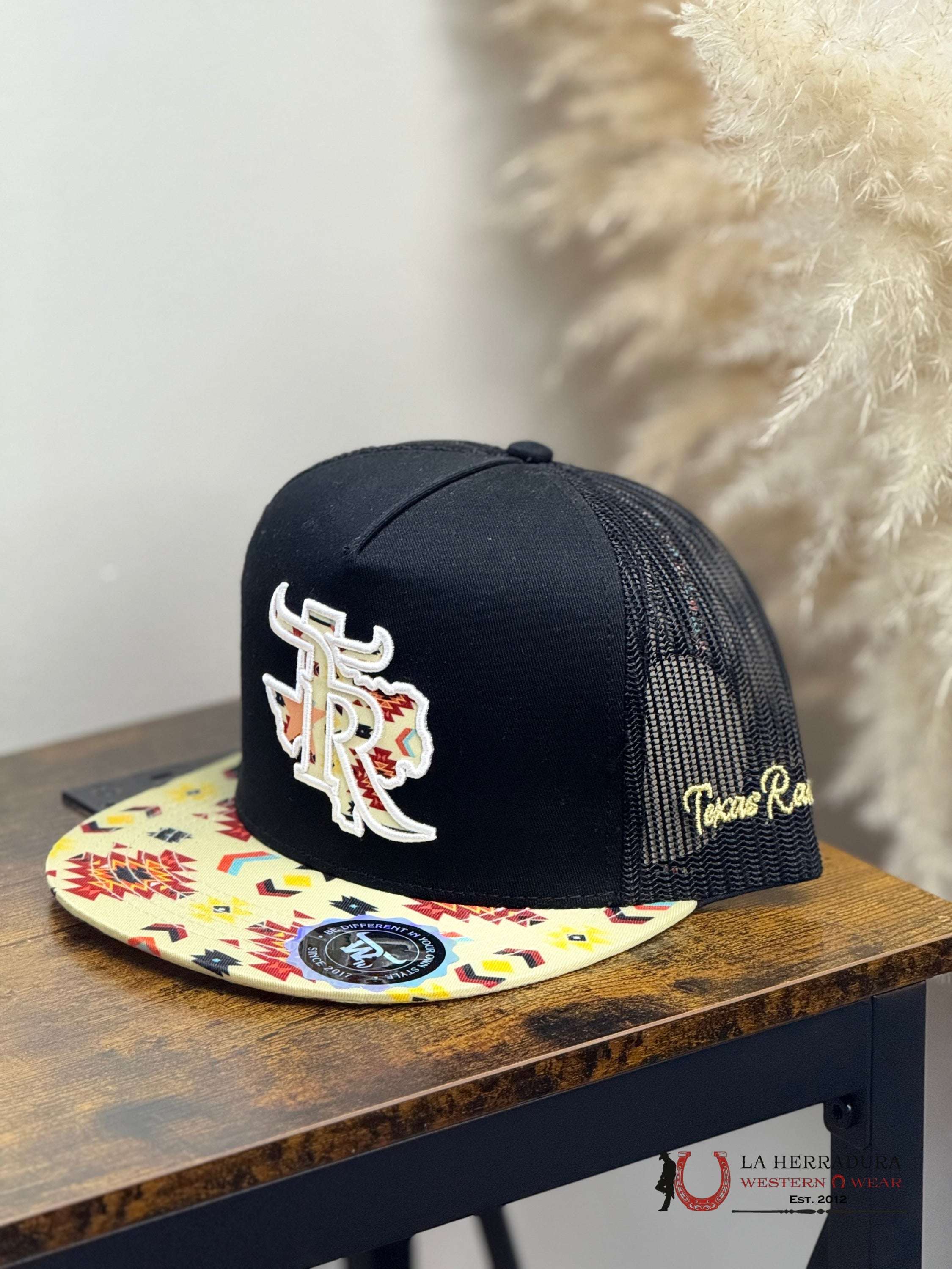 TEXAS RANCH BLACK Style 015 amarillo con blanco hat CAPS MENS GORRAS HOMBRES