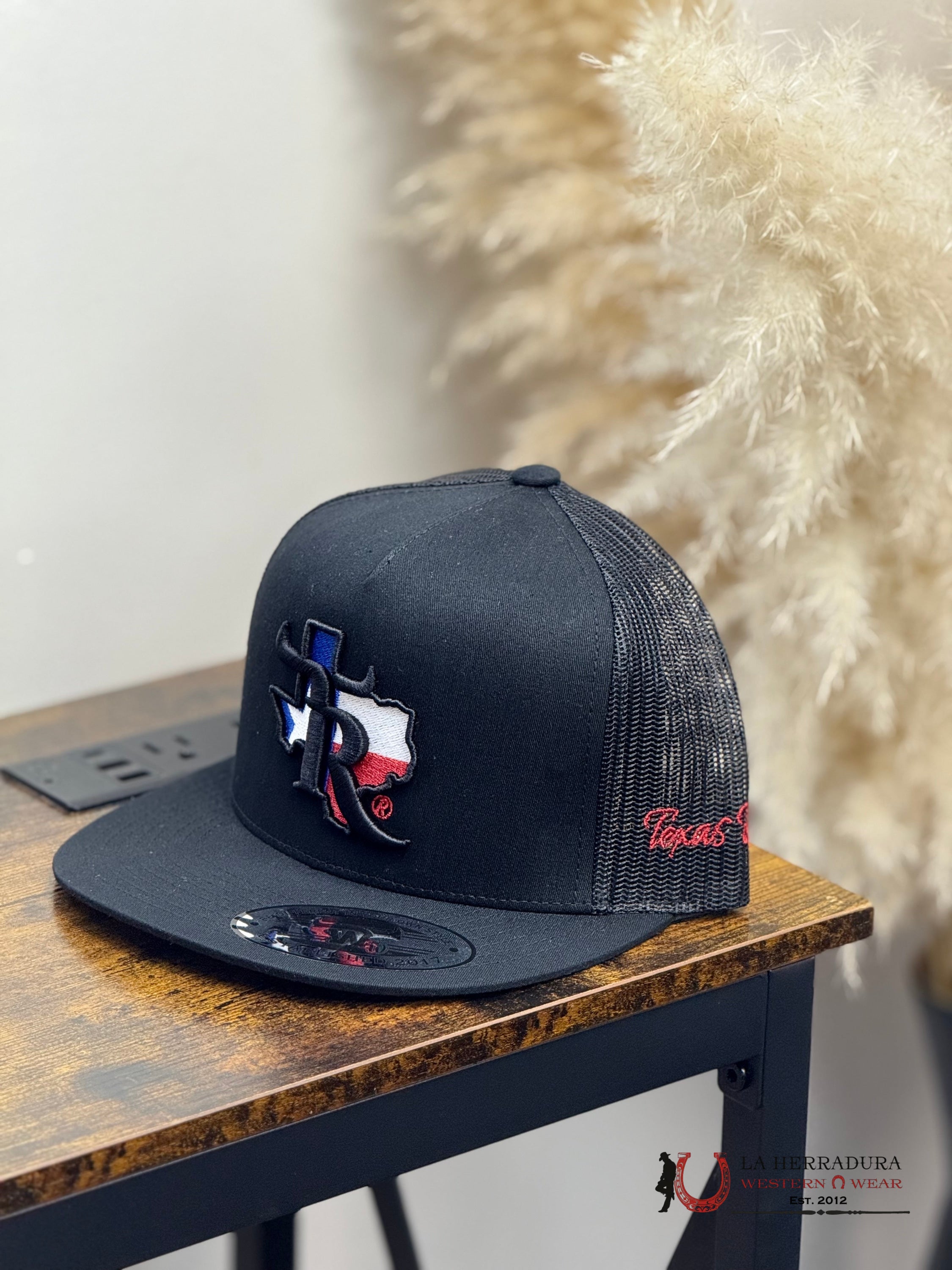 TEXAS RANCH BLACK Style 06 negro con rojo hat CAPS MENS GORRAS HOMBRES